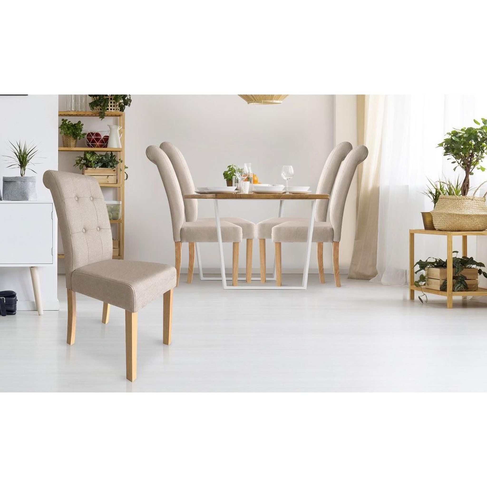 Voir la diapositive 4 : Paris Prix Lot de 2 chaises design  oliver  99cm beige