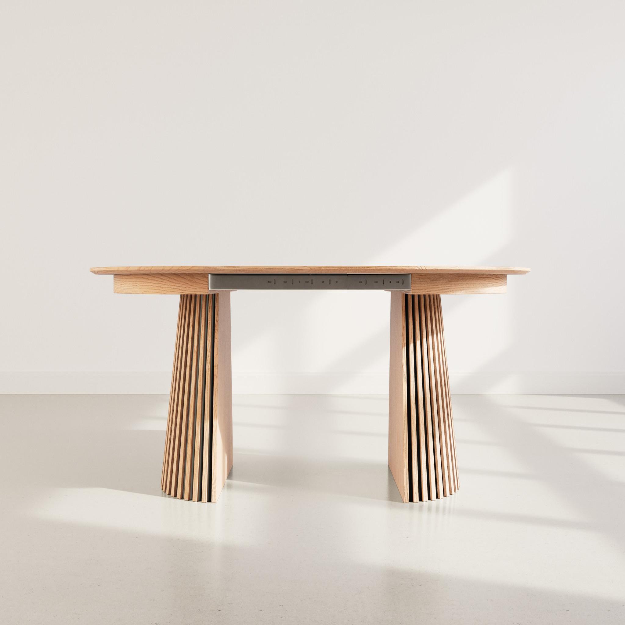 Voir la diapositive 5 : LISA DESIGN Freya - table à manger ronde extensible - effet bois - 4 à 8 personnes