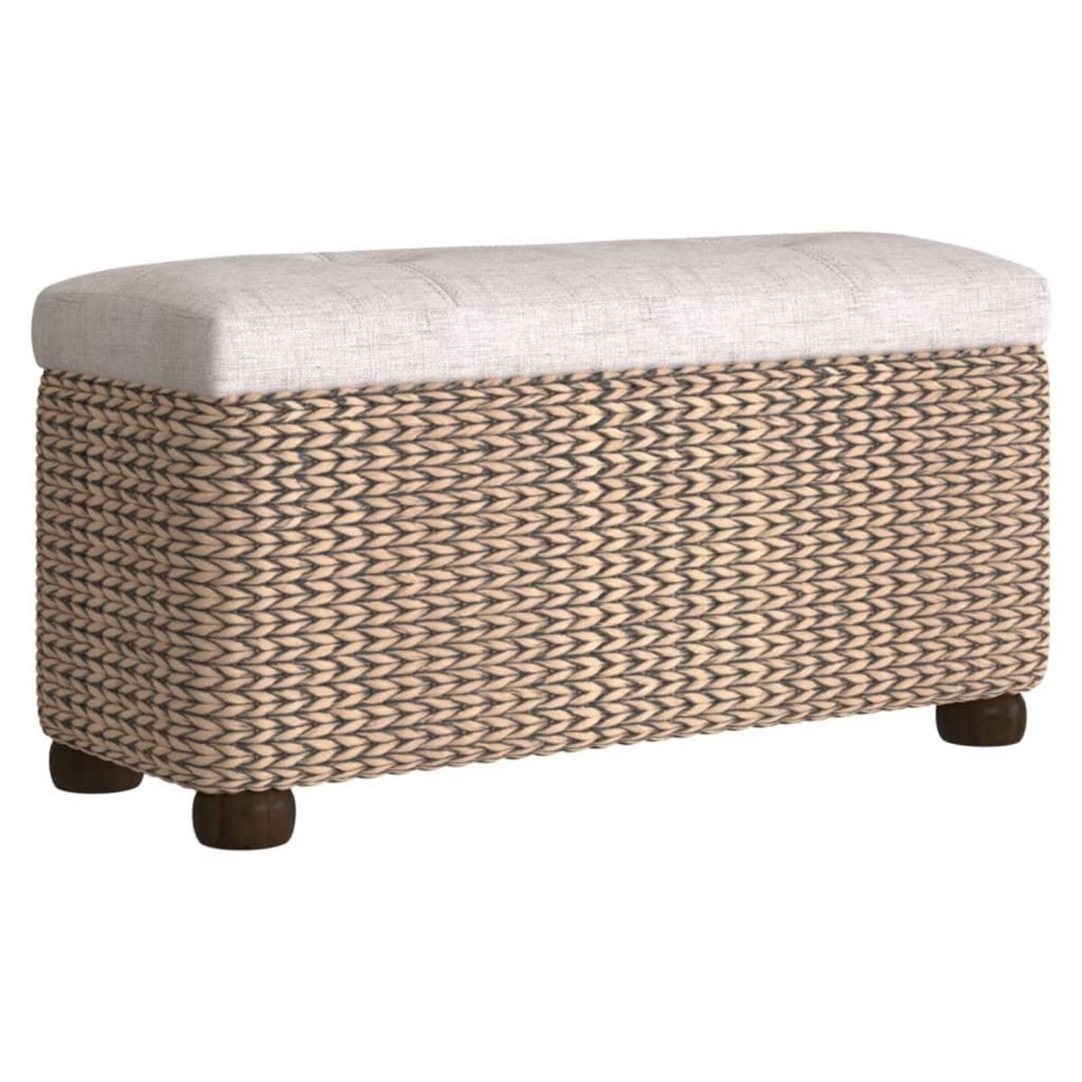 VIDAXL Bancs de rangement lot de 2 avec coussin gris 69 cm quenouille