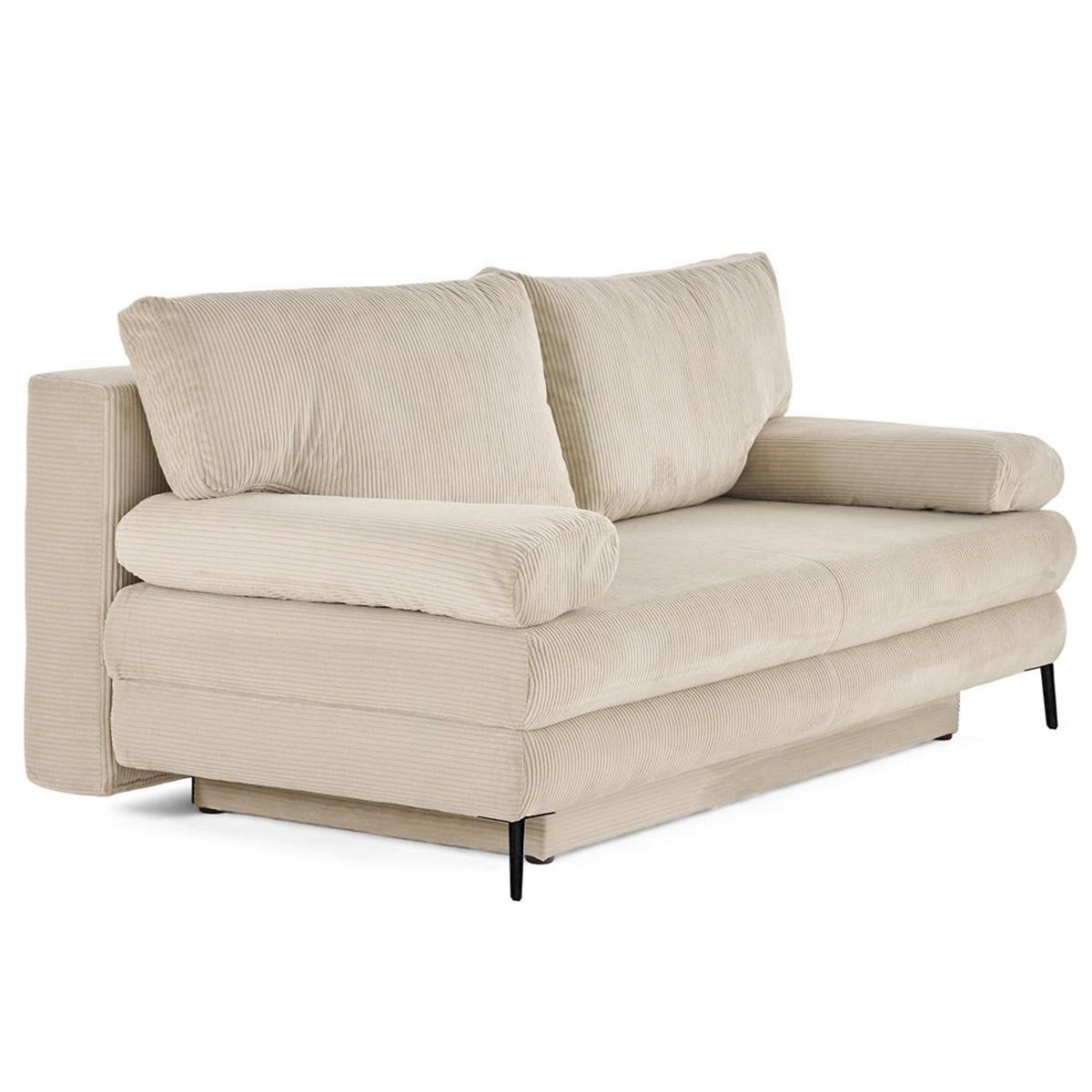 BEST MOBILIER Elton - canapé 3 places convertible avec coffre en velours côtelé