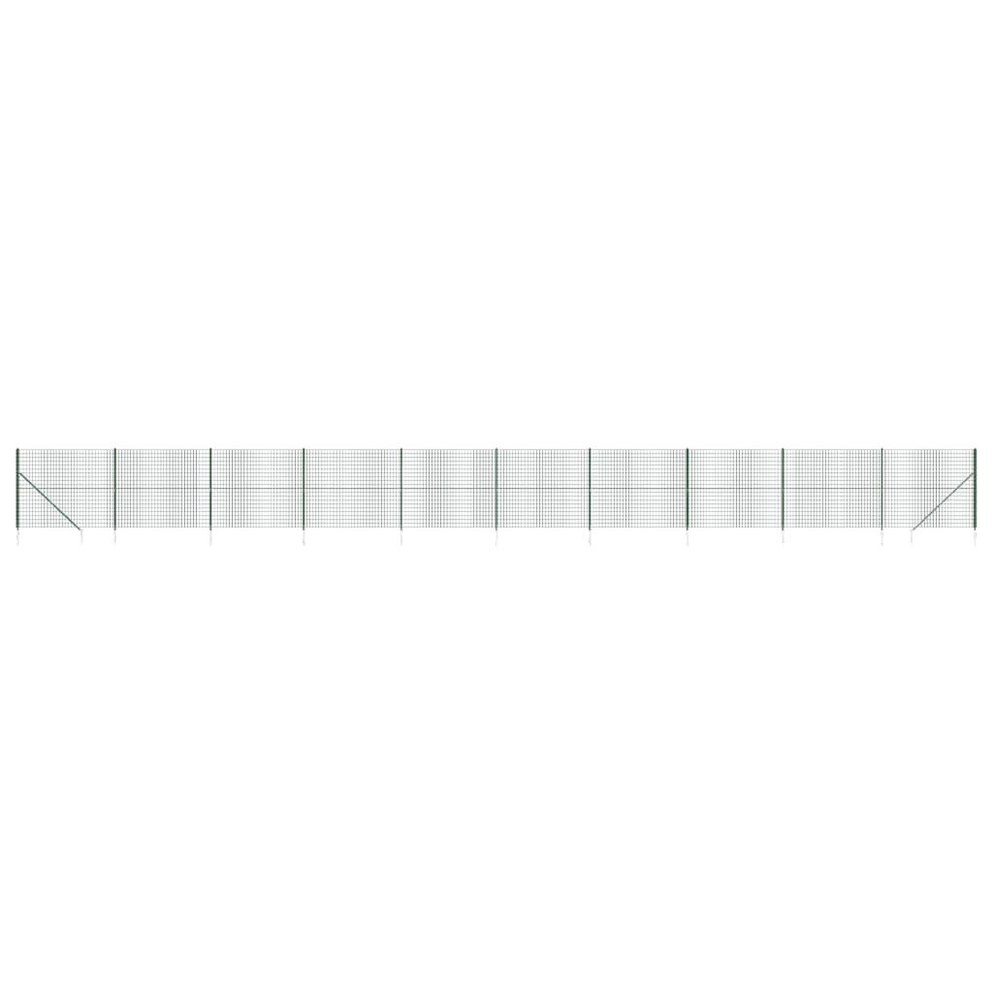 Voir la diapositive 2 : VIDAXL Cloture en treillis metallique et piquet d'ancrage vert 1,6x25m