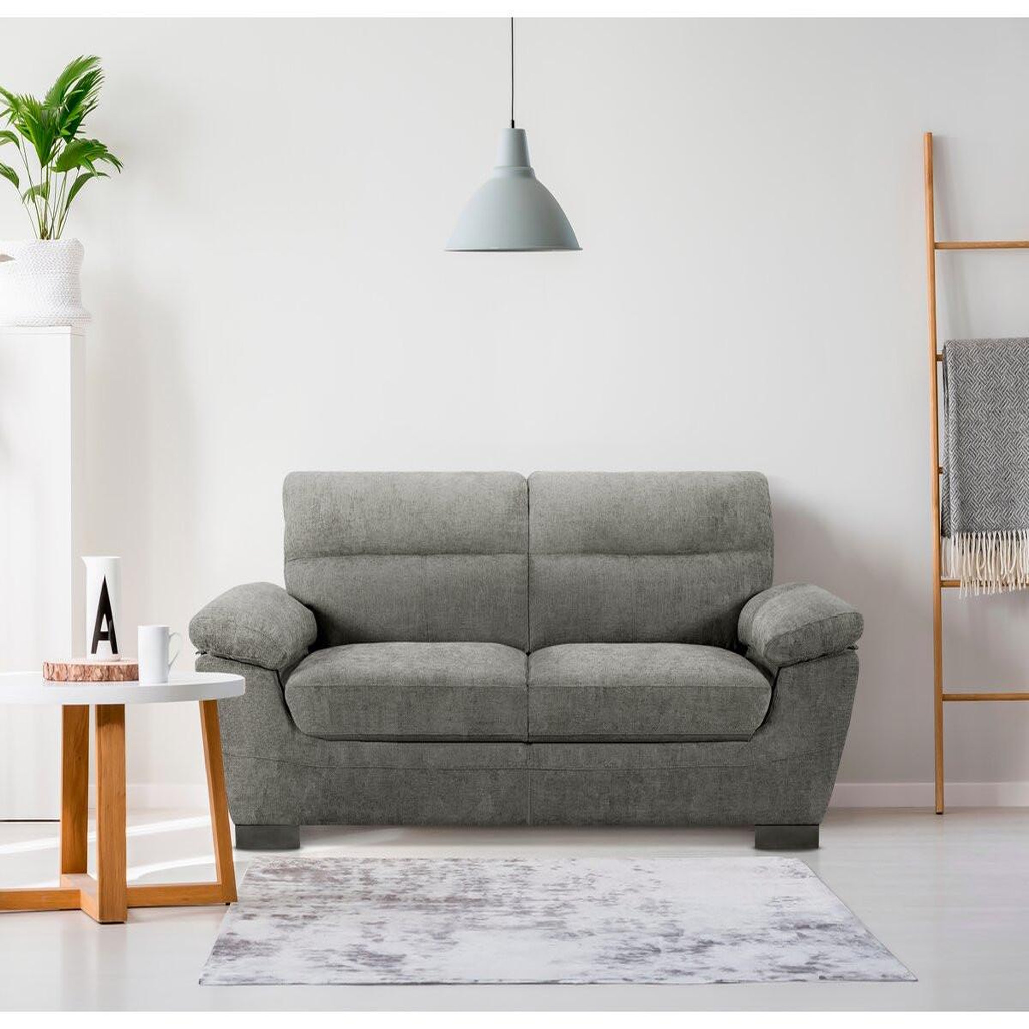 Voir la diapositive 2 : Habitat et Jardin Canapé fixe en tissu  dallas  - 210 x 88 x 90 cm - 3 places - gris