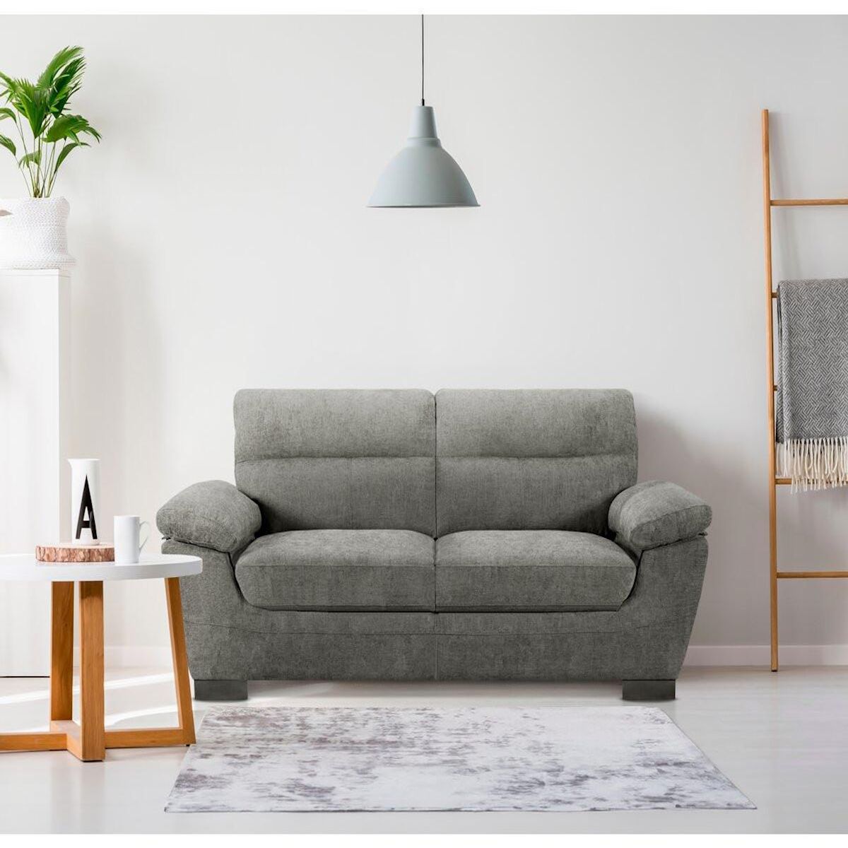 Habitat et Jardin Canapé fixe en tissu  Dallas  - 210 X 88 X 90 cm - 3 places - Gris