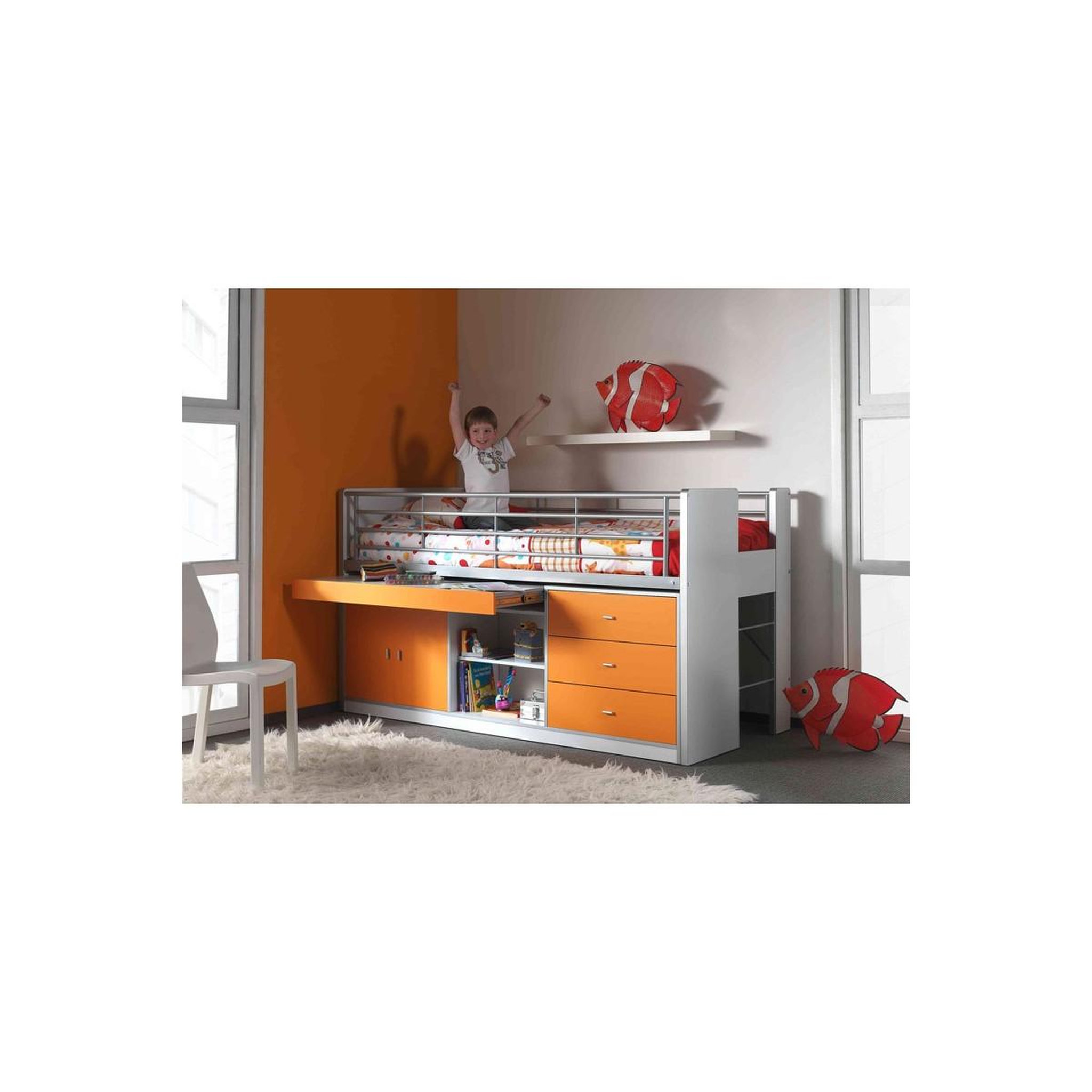 Voir la diapositive 5 : Paris Prix Lit combiné enfant  bonny  90x200cm orange