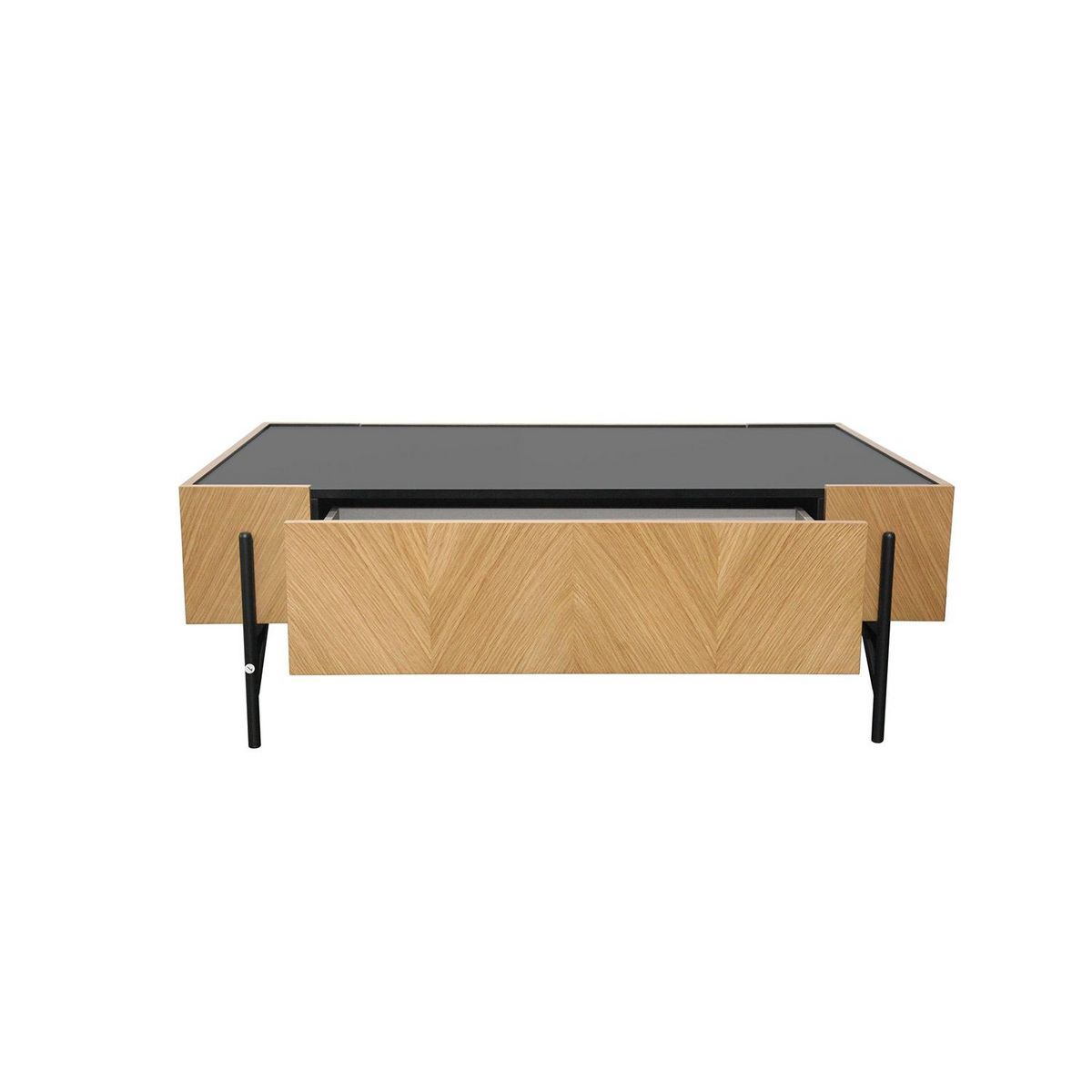 CONCEPT USINE Table basse en bois clair avec 2 grands tiroirs SEQUOIA