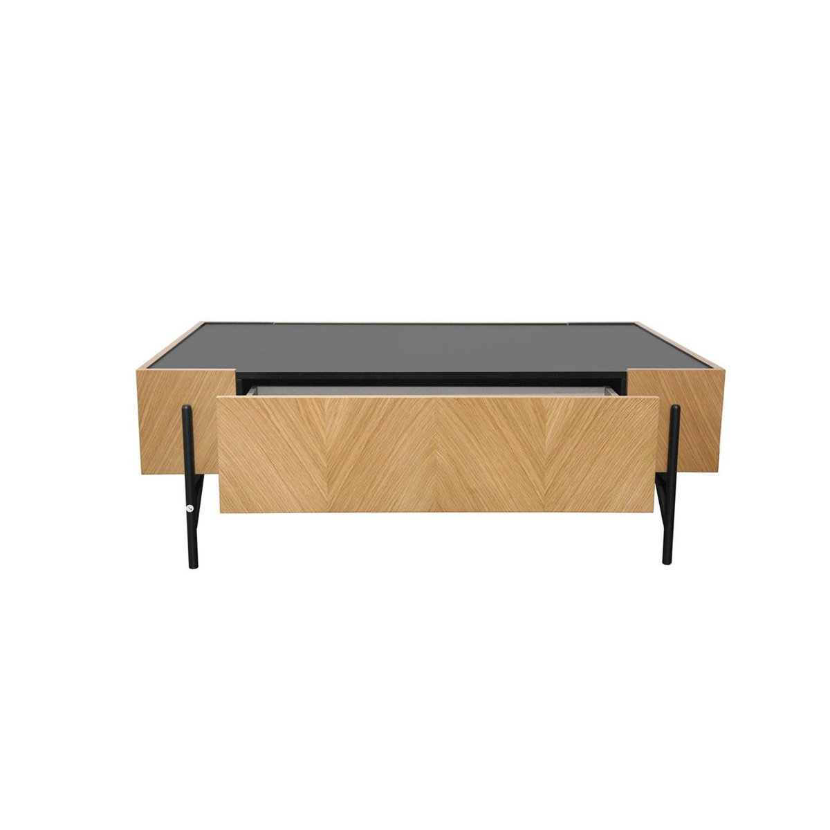 CONCEPT USINE Table basse en bois clair avec 2 grands tiroirs SEQUOIA