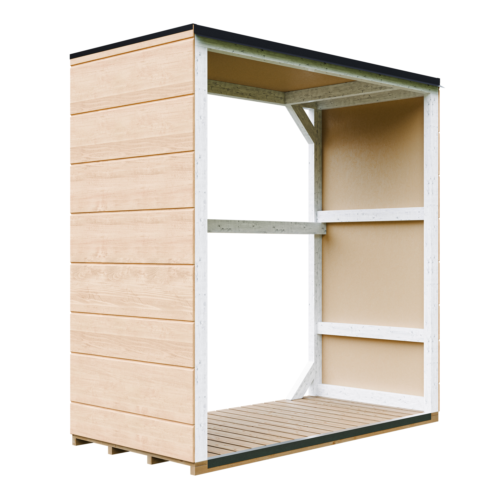 Voir la diapositive 1 : TIMBELA Abri à bûches, bois extérieur 1,14 m² Abri à bois extérieur M980-1