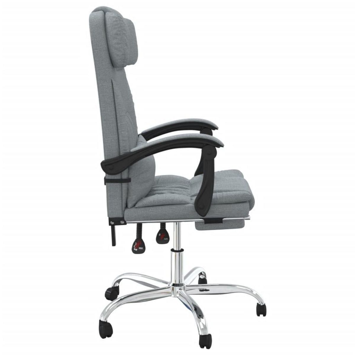 VIDAXL Fauteuil de massage inclinable de bureau Gris clair Tissu