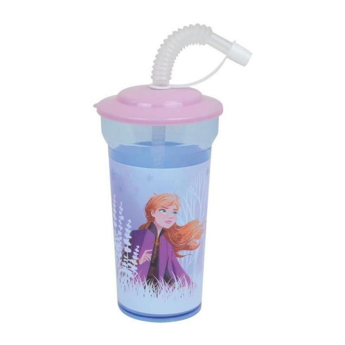 Fun House Lot Vaisselle Disney Reine des Neiges - FUN HOUSE - 006379 - Assiette Creuse, Assiette Plate, Mug, Gourde et Gobelet avec Paille