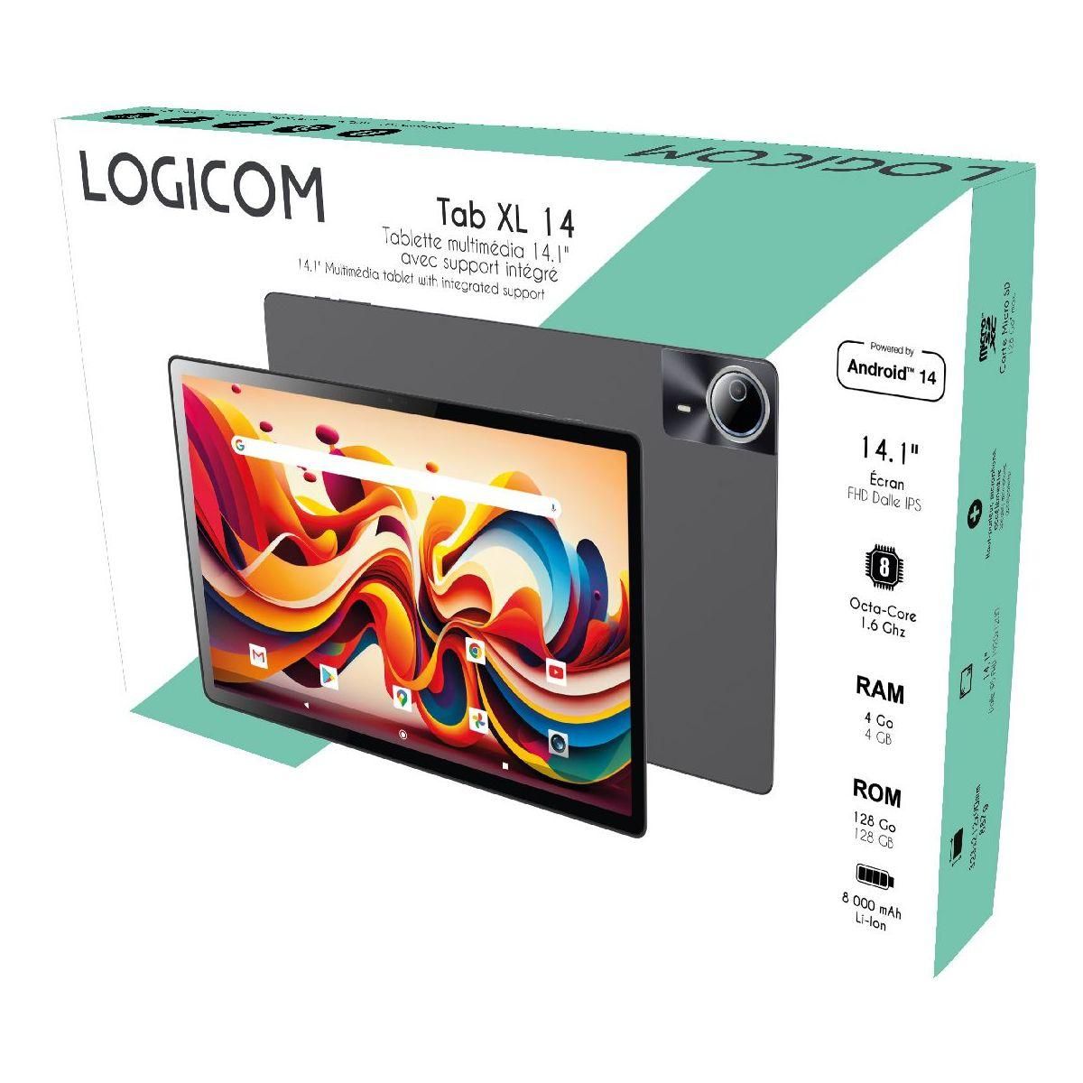 Logicom Tablette Android 14.1'' 4/128Go Noir FHD