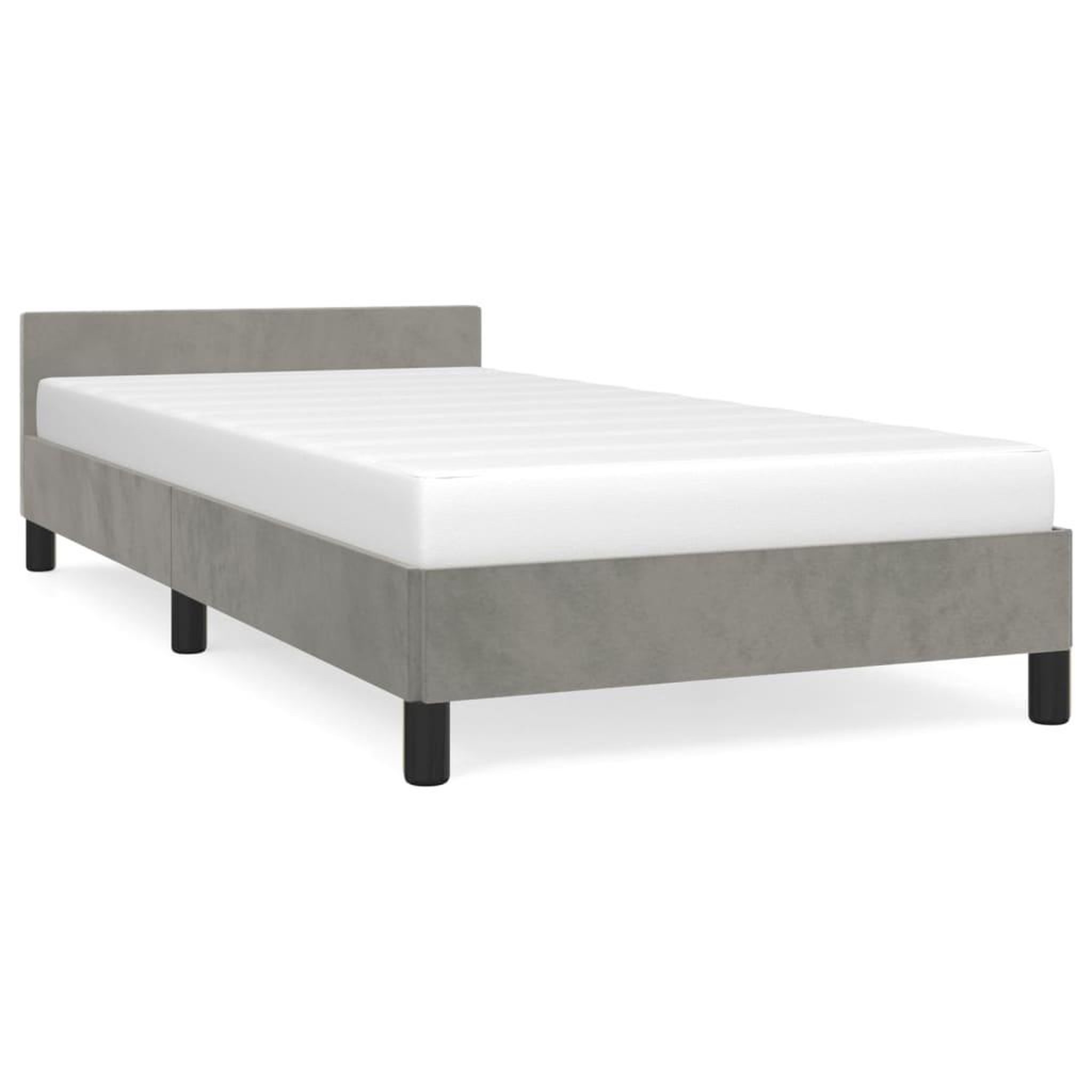 Voir la diapositive 2 : VIDAXL Cadre de lit sans matelas gris clair 90x190 cm velours