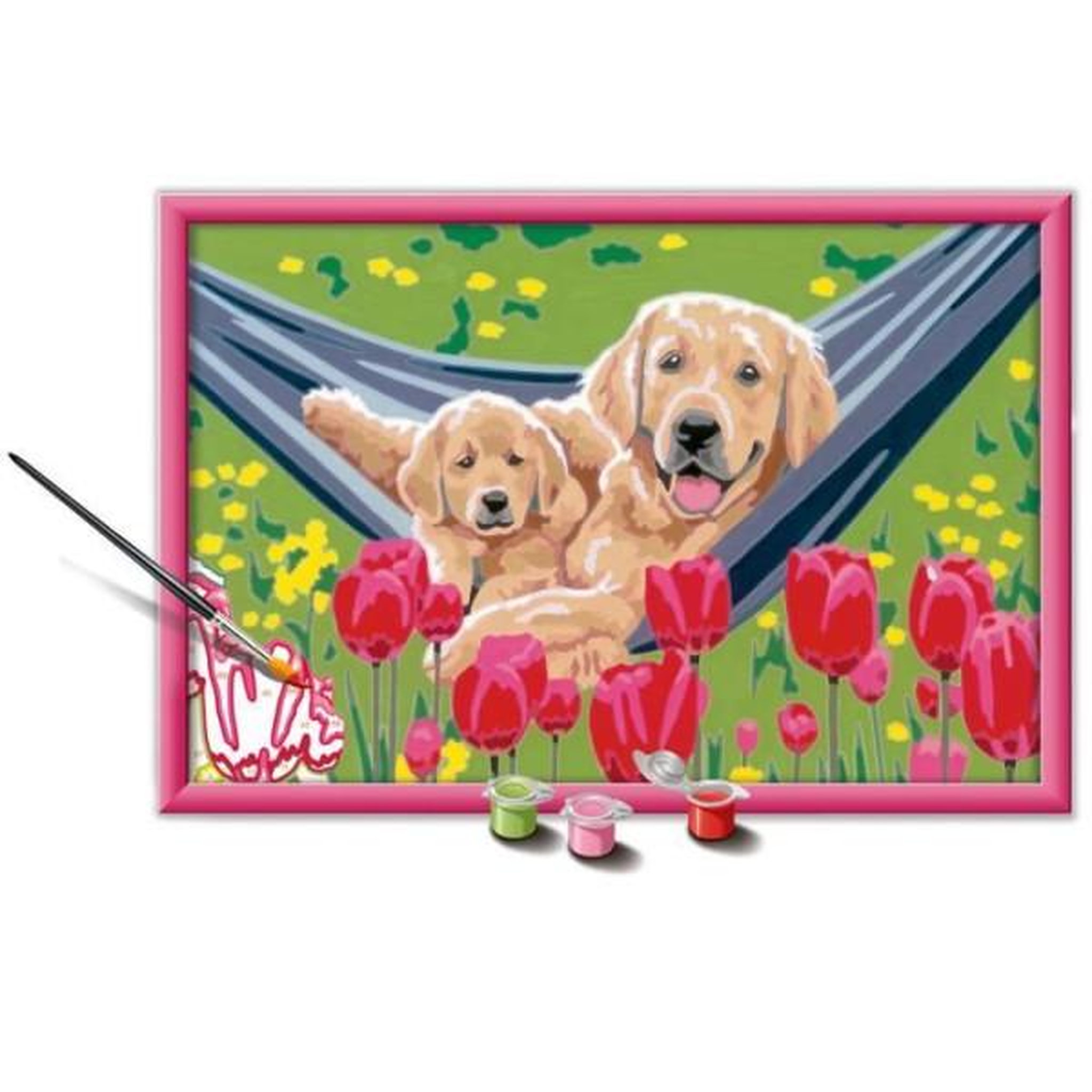Voir la diapositive 2 : RAVENSBURGER CreArt Kids 31x21cm Labrador et tulipes, Kit de peinture par numéros Numéro d'Art, Des 7 ans, 25852, Ravensburger