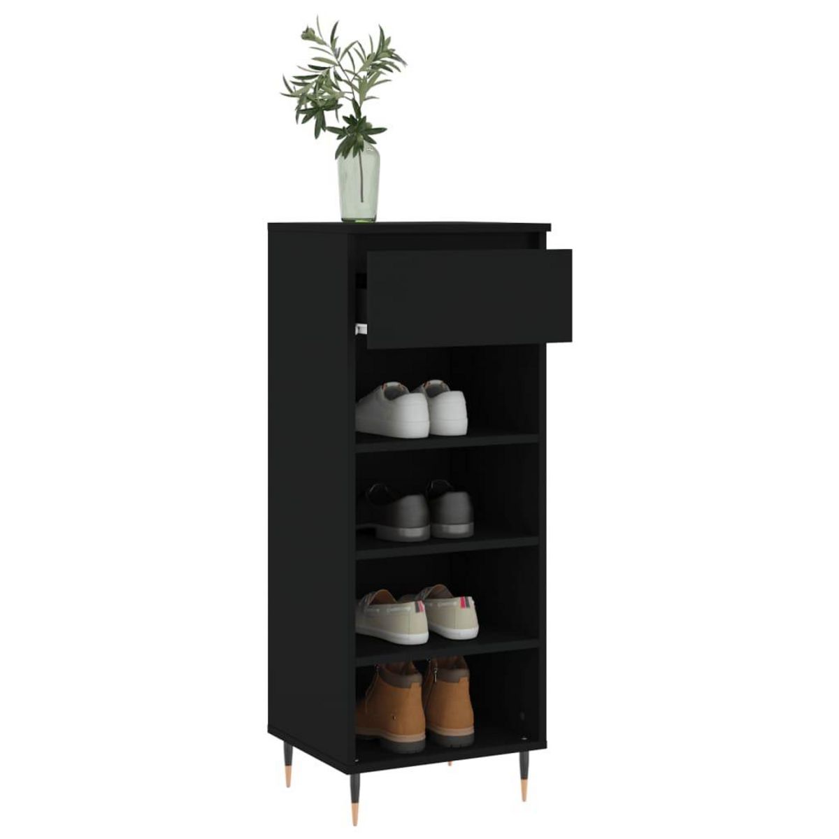 VIDAXL Armoire a chaussures Noir 40x36x105 cm Bois d'ingenierie