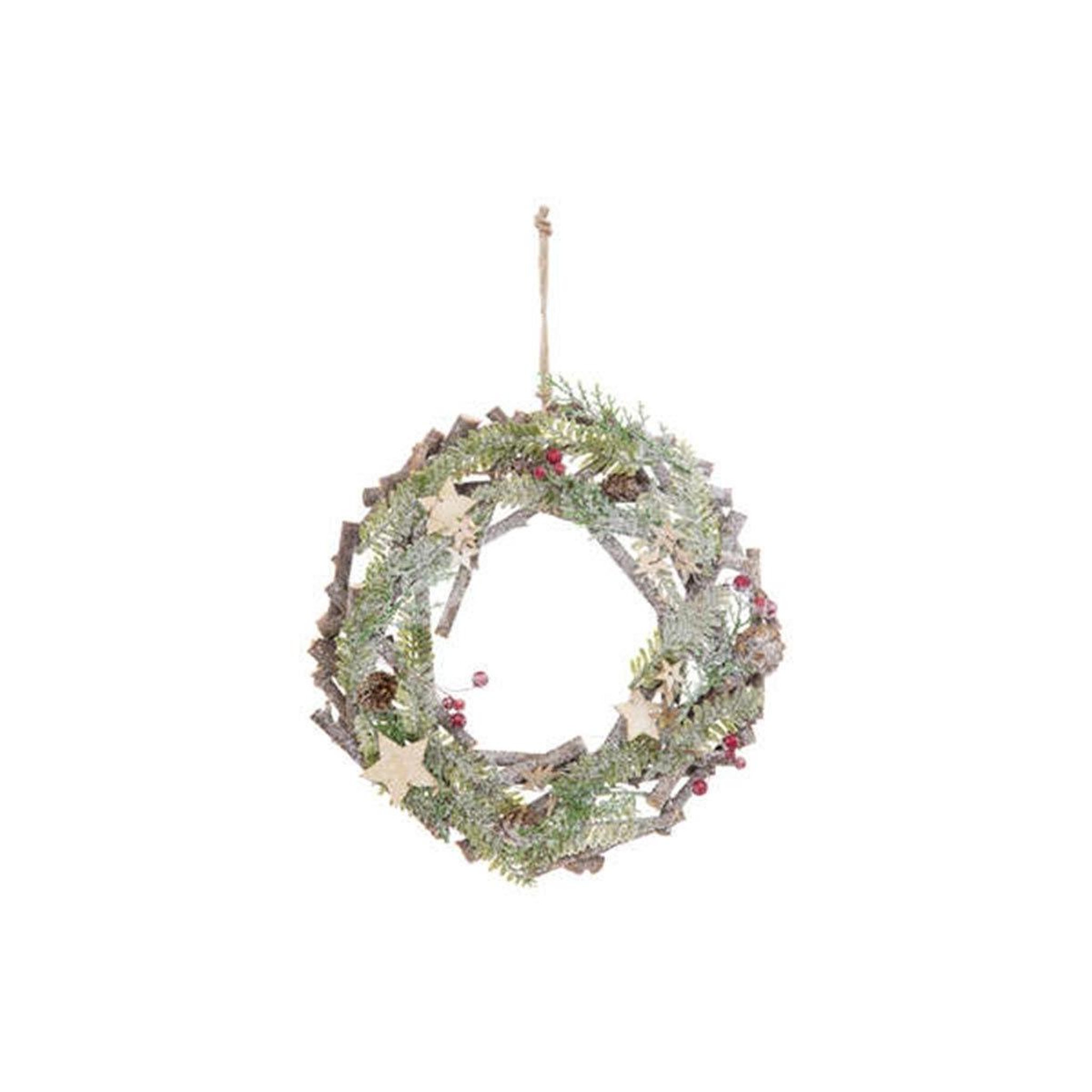 ATMOSPHERA Couronne de noël  branches  32cm naturel & vert