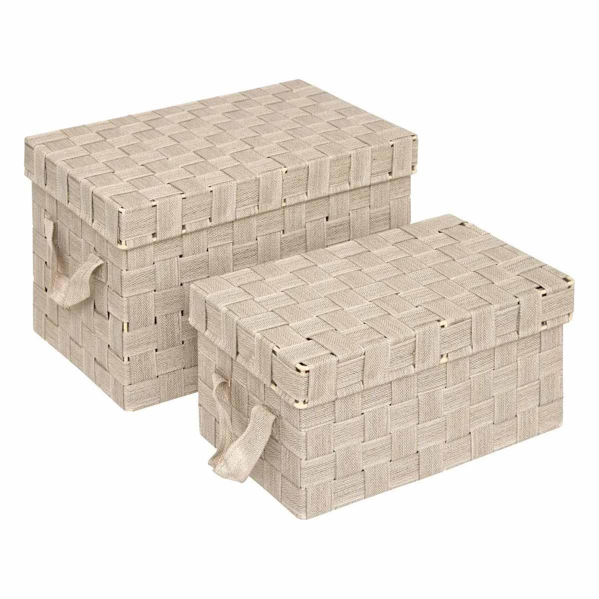 FIVE Lot de 2 boîtes de rangement  lise  35cm beige