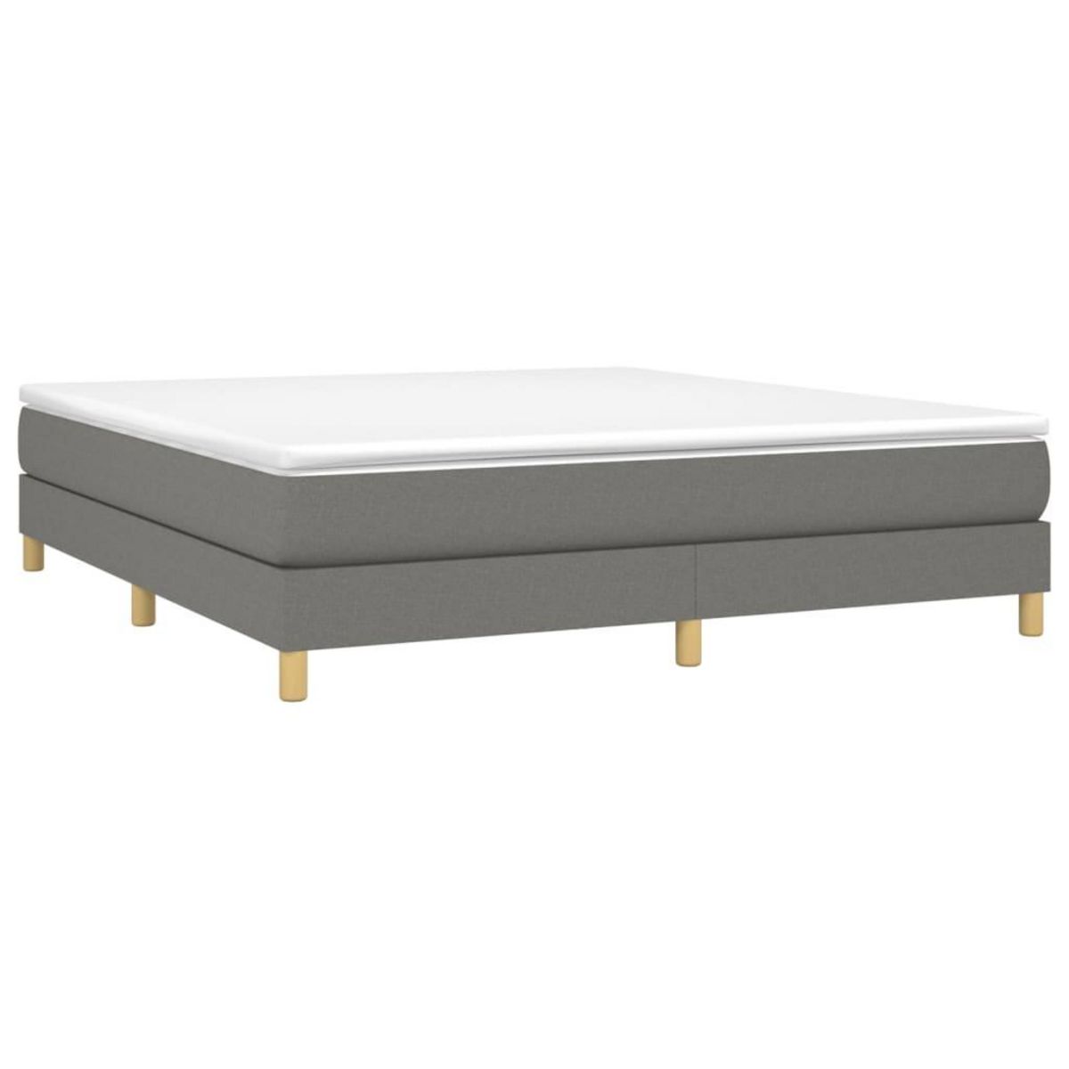 VIDAXL Sommier a lattes de lit avec matelas Gris fonce 180x200cm Tissu