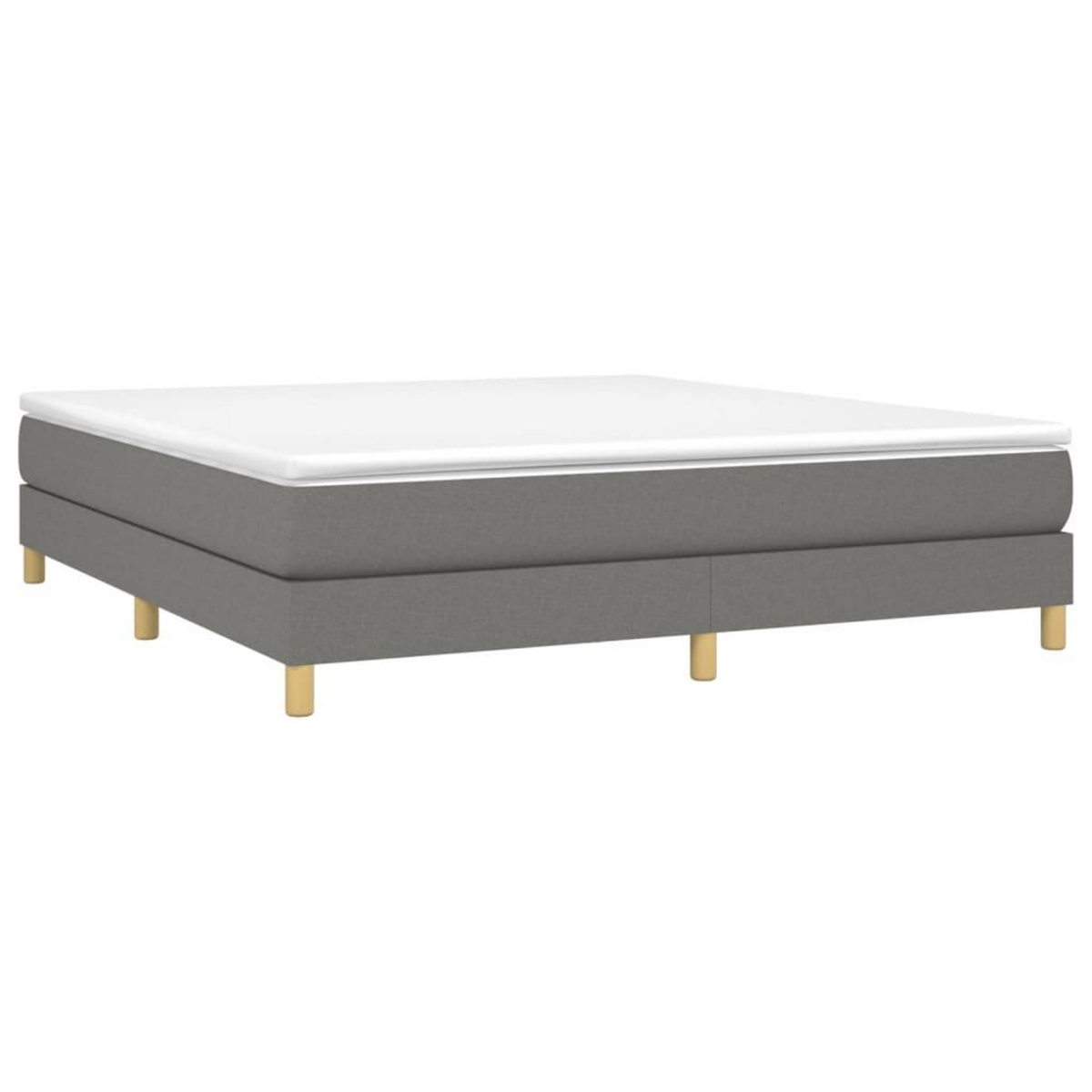 VIDAXL Sommier a lattes de lit avec matelas Gris fonce 180x200cm Tissu