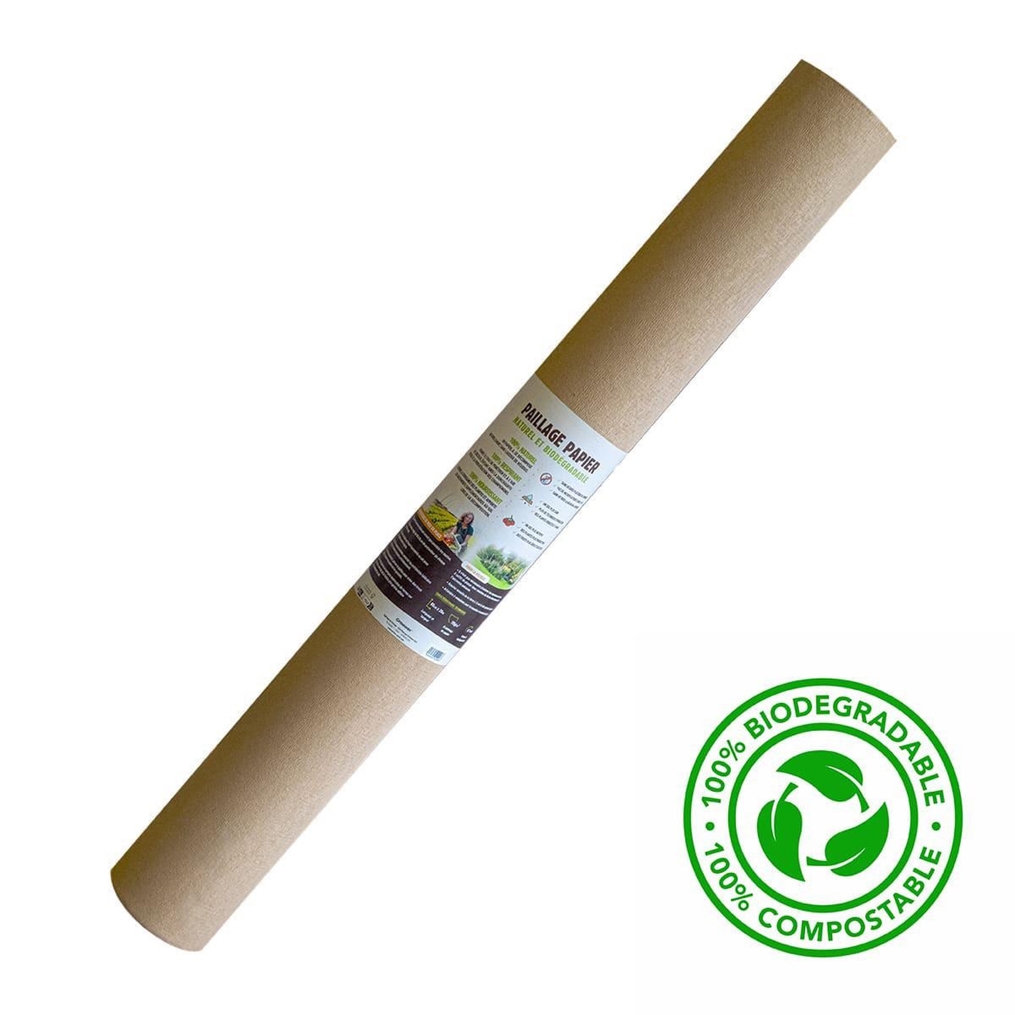 Voir la diapositive 2 : KZ GARDEN Toile de paillage agricole 0.4 x 100m autodégradable 2en1 engrais et anti mauvaises herbes 100% cellulose