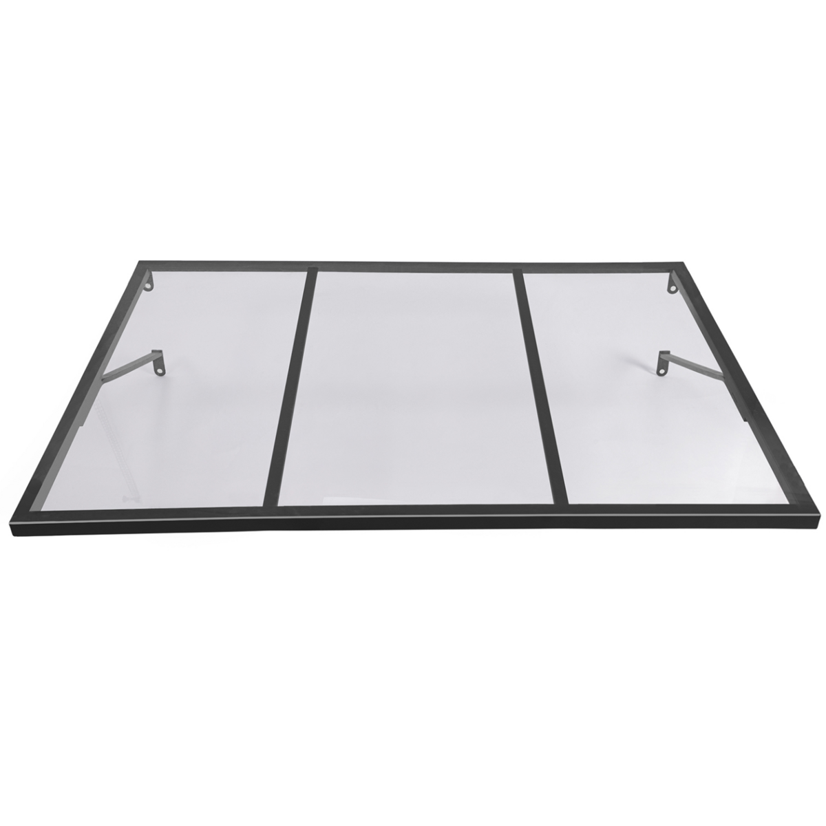 ID MARKET Auvent de porte marquise d'entrée JOSY noir 90 x 140 CM verrière