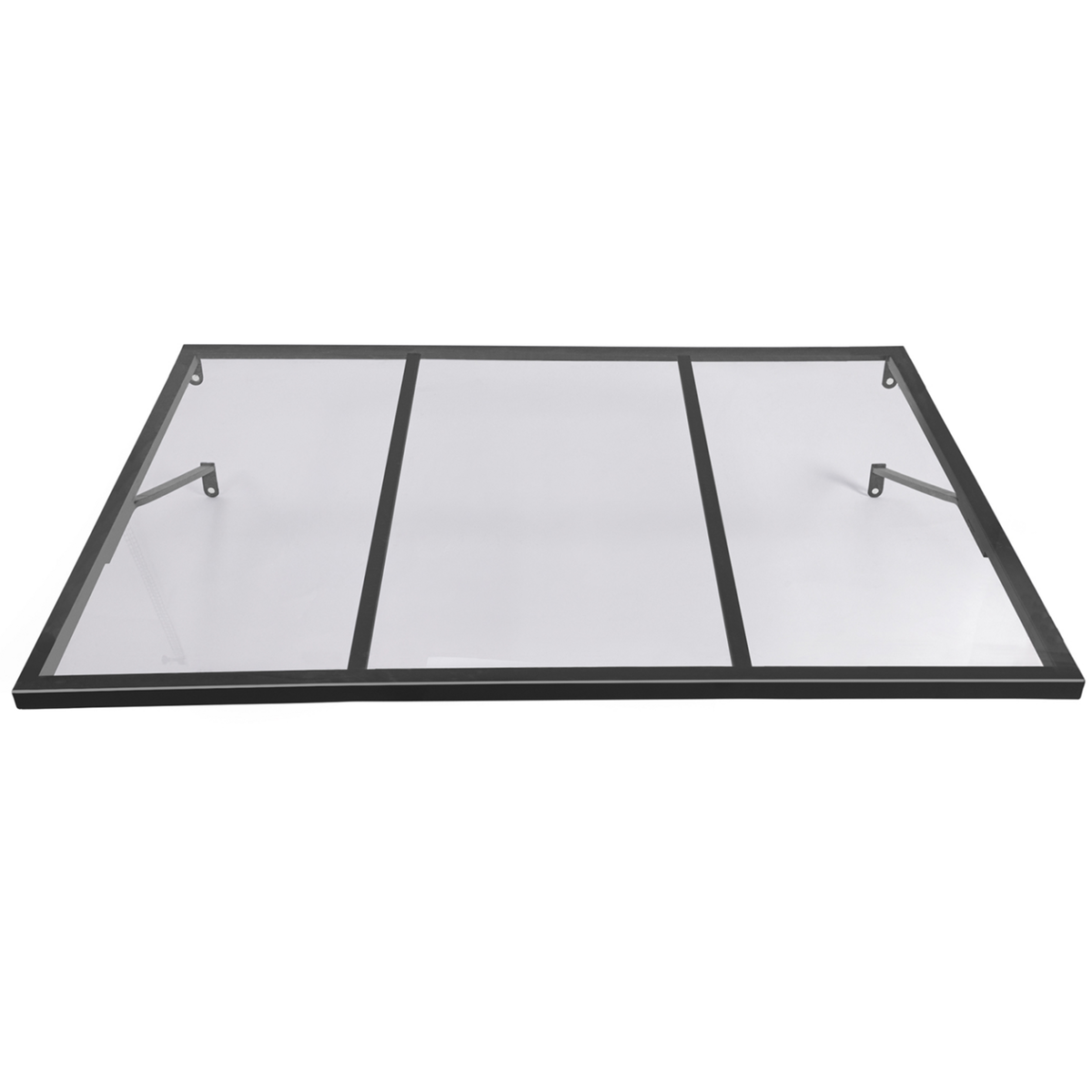 ID MARKET Auvent de porte marquise d'entrée JOSY noir 90 x 140 CM verrière