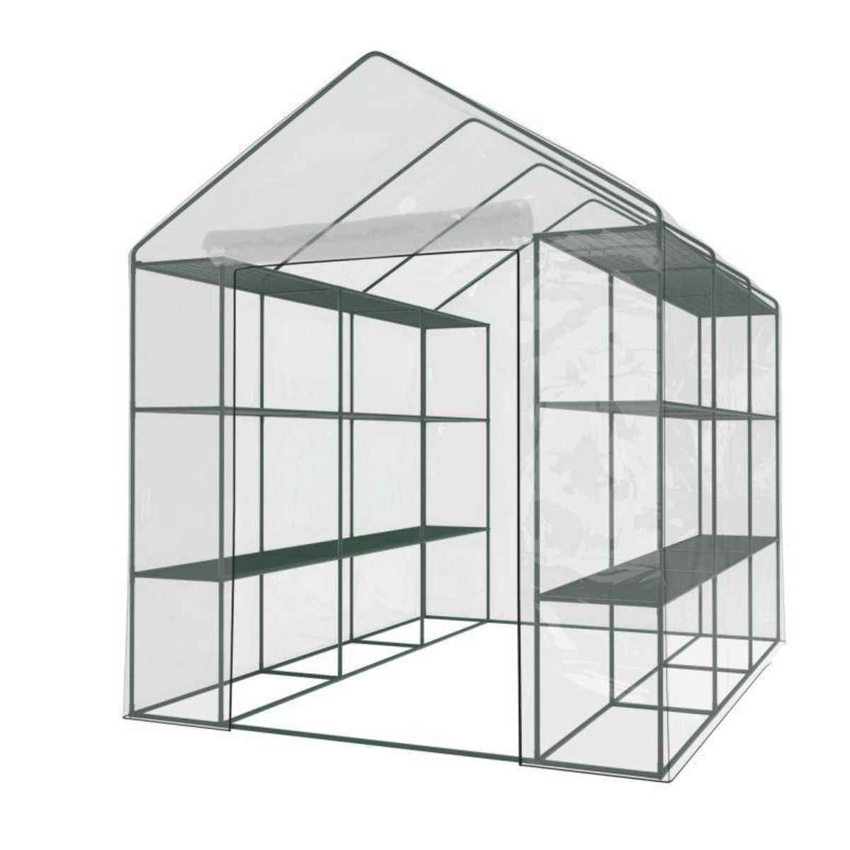 EUROSPEN Serre de Jardin 4m² - avec étagères et porte zipée