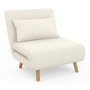 Voir la diapositive 1 : ID MARKET Fauteuil convertible ROMEO lit d'appoint 1 place 80x190 cm bouclette blanc