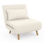 Voir la diapositive 1 : ID MARKET Fauteuil convertible ROMEO lit d'appoint 1 place 80x190 cm bouclette blanc