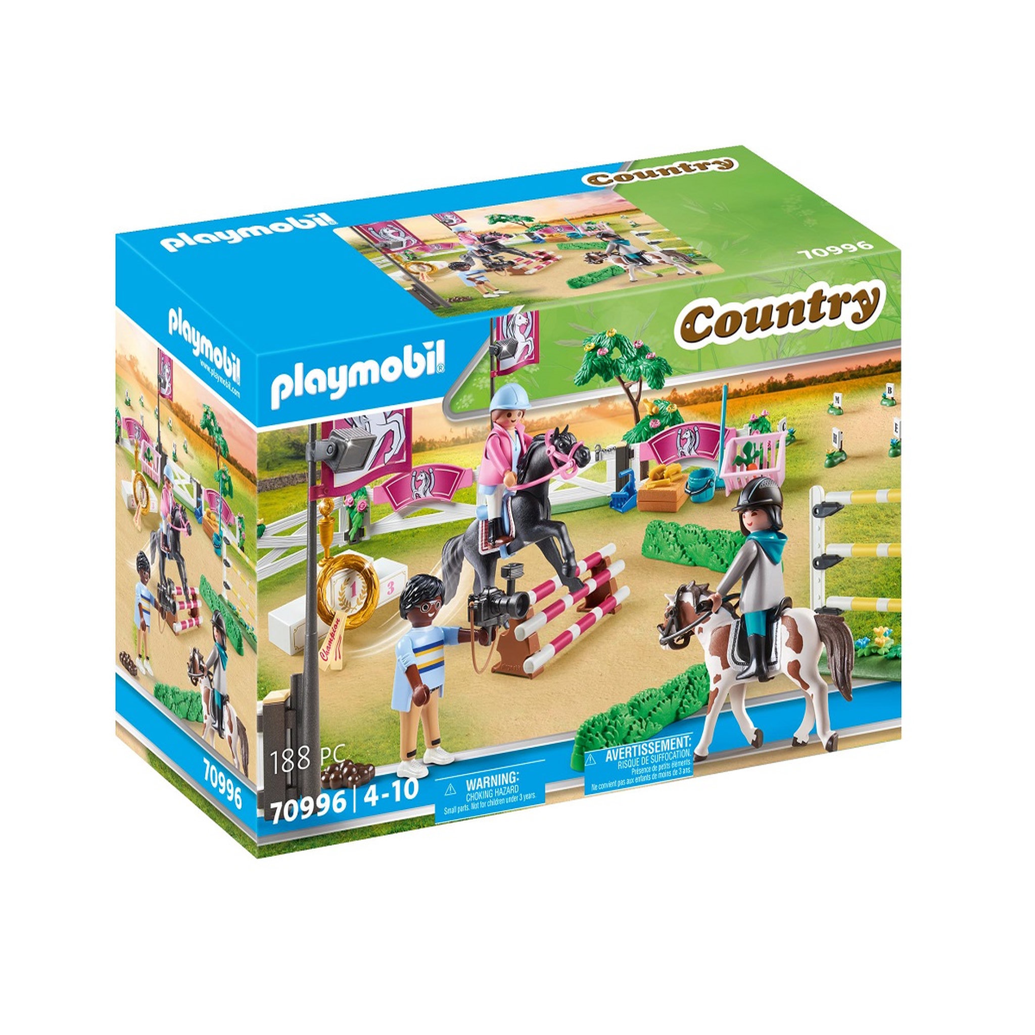 PLAYMOBIL 70996 - Parcours d'obstacles avec chevaux