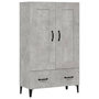 Voir la diapositive 2 : VIDAXL Buffet haut Gris beton 70x31x115 cm Bois d'ingenierie
