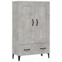 Voir la diapositive 2 : VIDAXL Buffet haut Gris beton 70x31x115 cm Bois d'ingenierie