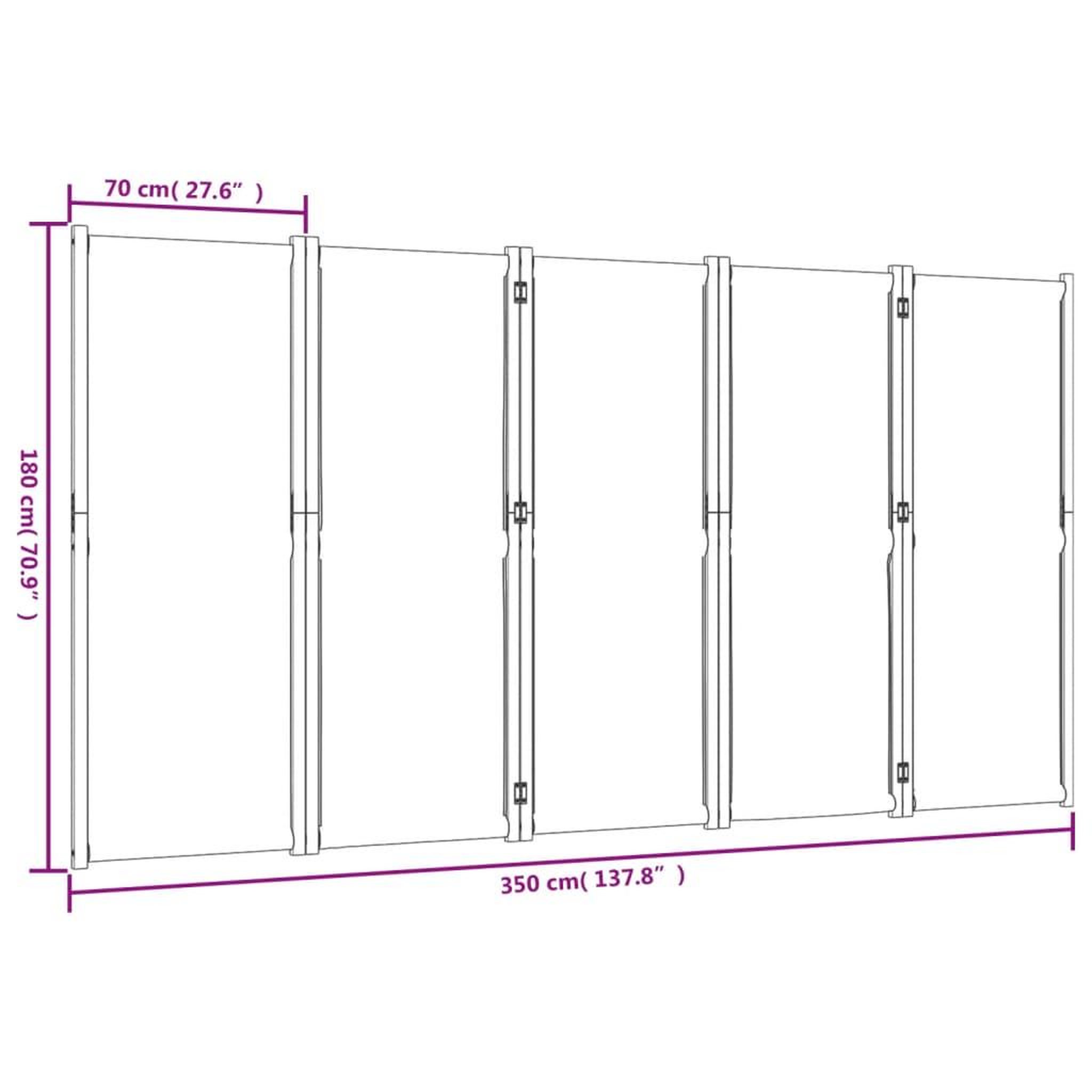Voir la diapositive 6 : VIDAXL Cloison de separation 5 panneaux taupe 350x180 cm