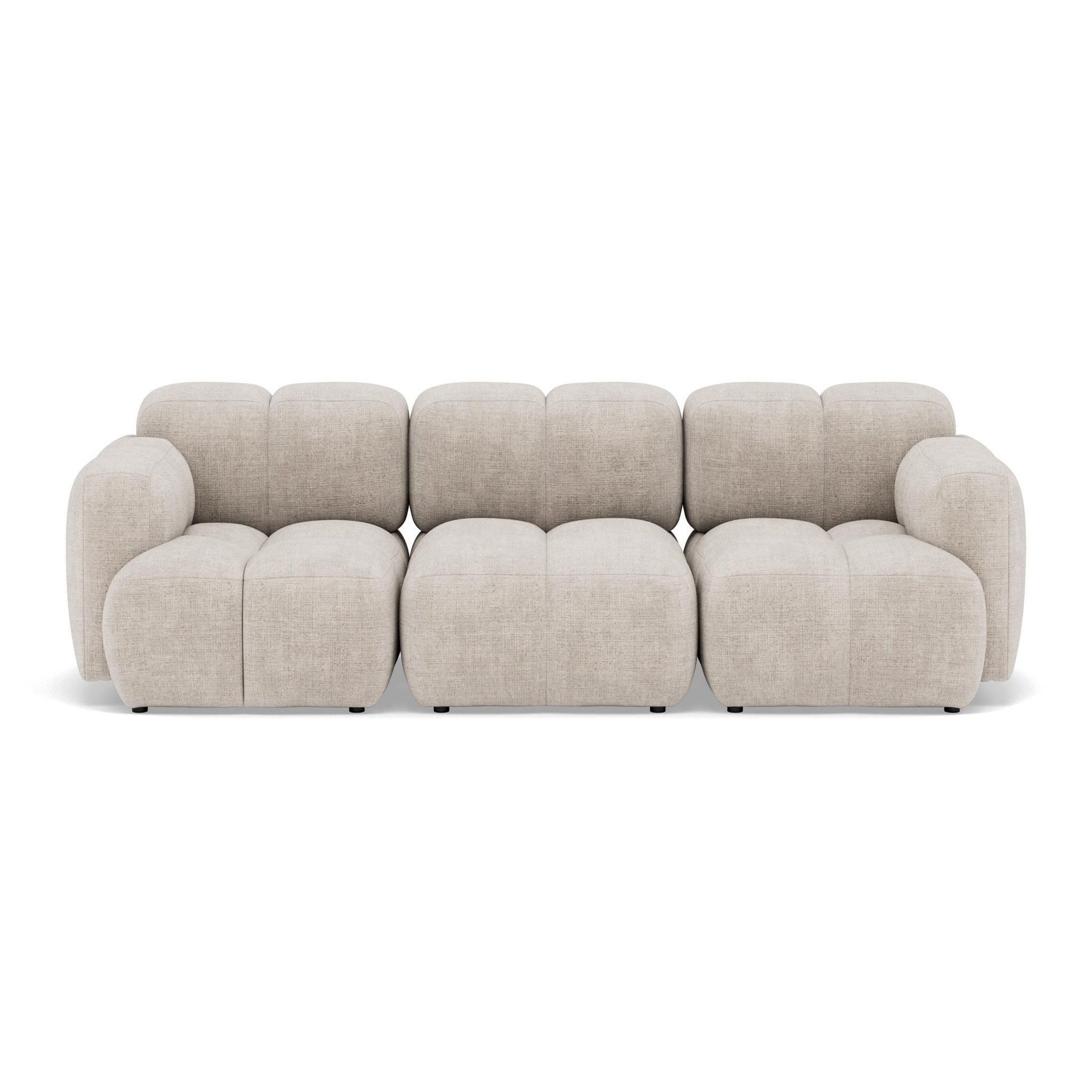 BEST MOBILIER Grace - canapé modulable 3 places en velours texturé. Coloris disponibles : Vert, Bleu, Beige, Violet, Orange