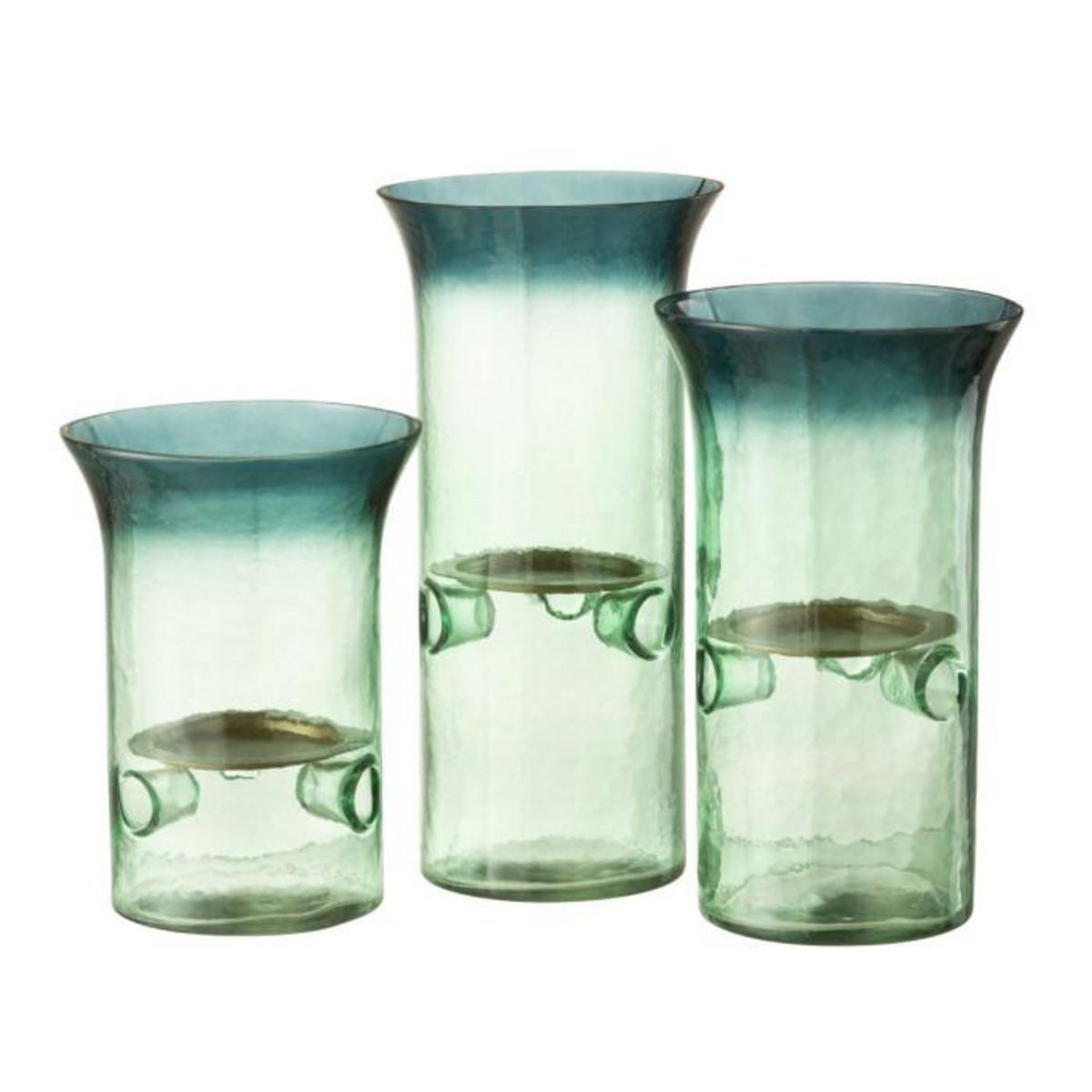 Paris Prix Lot de 3 Photophores en Verre  Mexican  30cm Vert