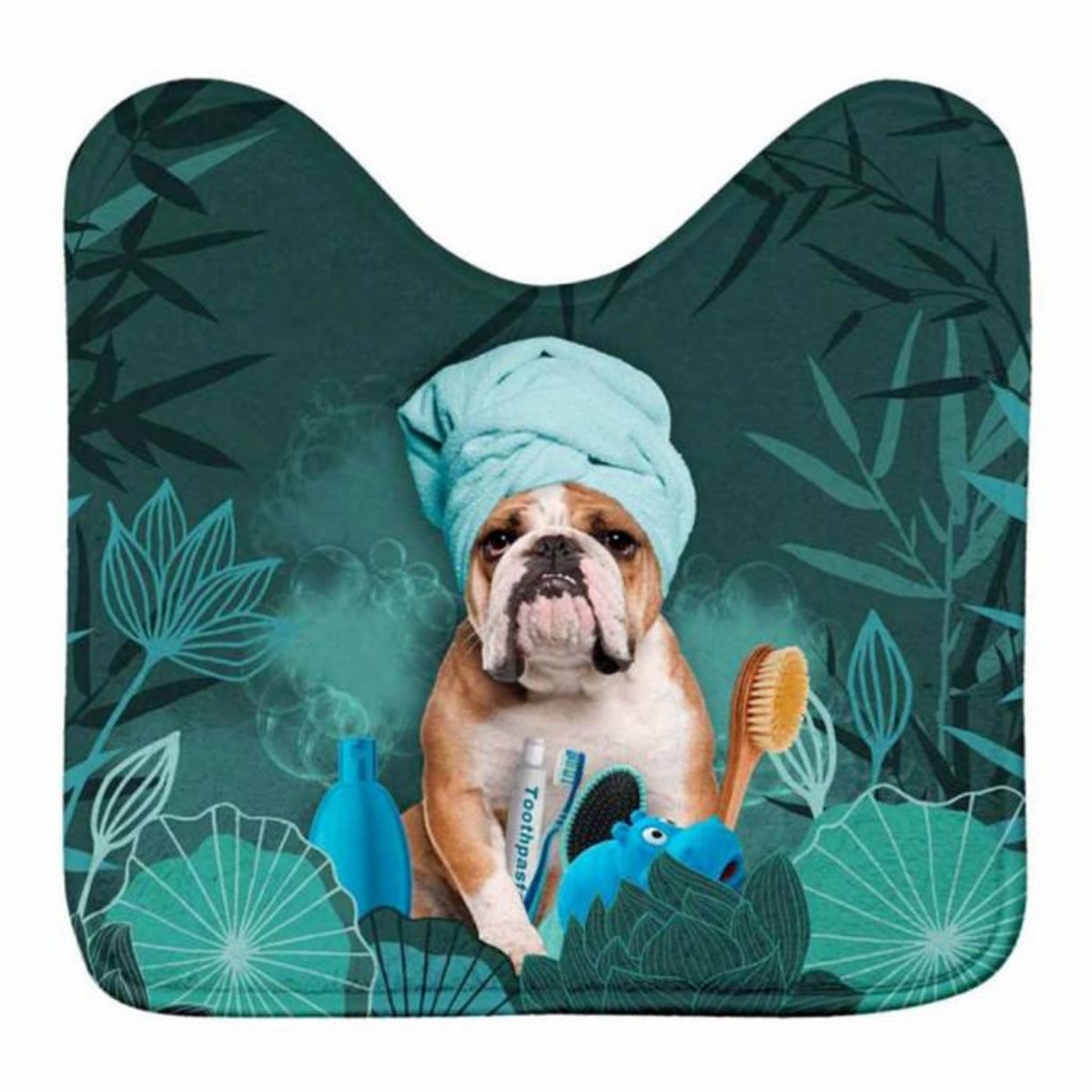Paris Prix Tapis Contour WC  Doggy Zen  45x45cm Vert