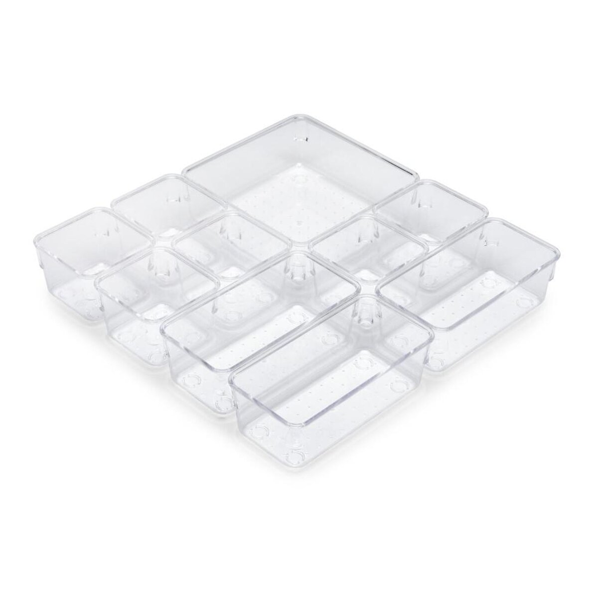EMUCA SRL Kit de 10 seaux organisateurs Cube pour tiroirs -  Plastique -  Transparent