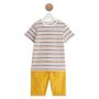 Voir la diapositive 1 : IN EXTENSO Ensemble t-shirt à rayures + bas popeline garçon