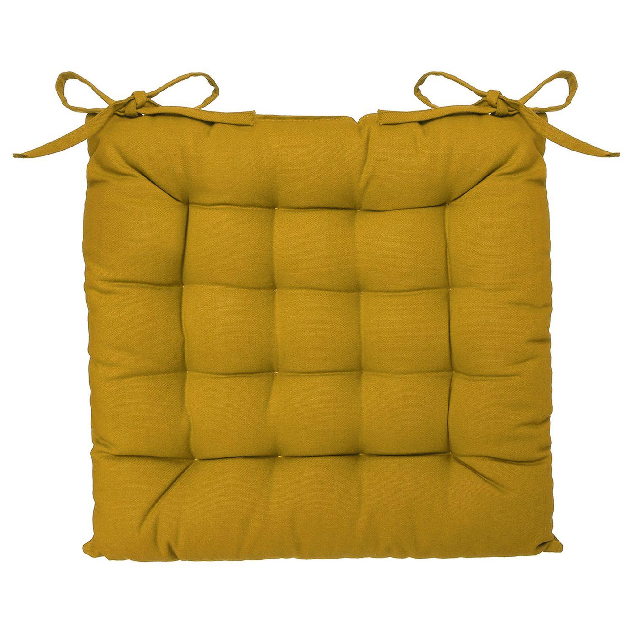 ATMOSPHERA Lot 2x Galette de chaise. Coloris disponibles : Orange, Gris, Vert, Blanc, Bleu, Marron, Rouge
