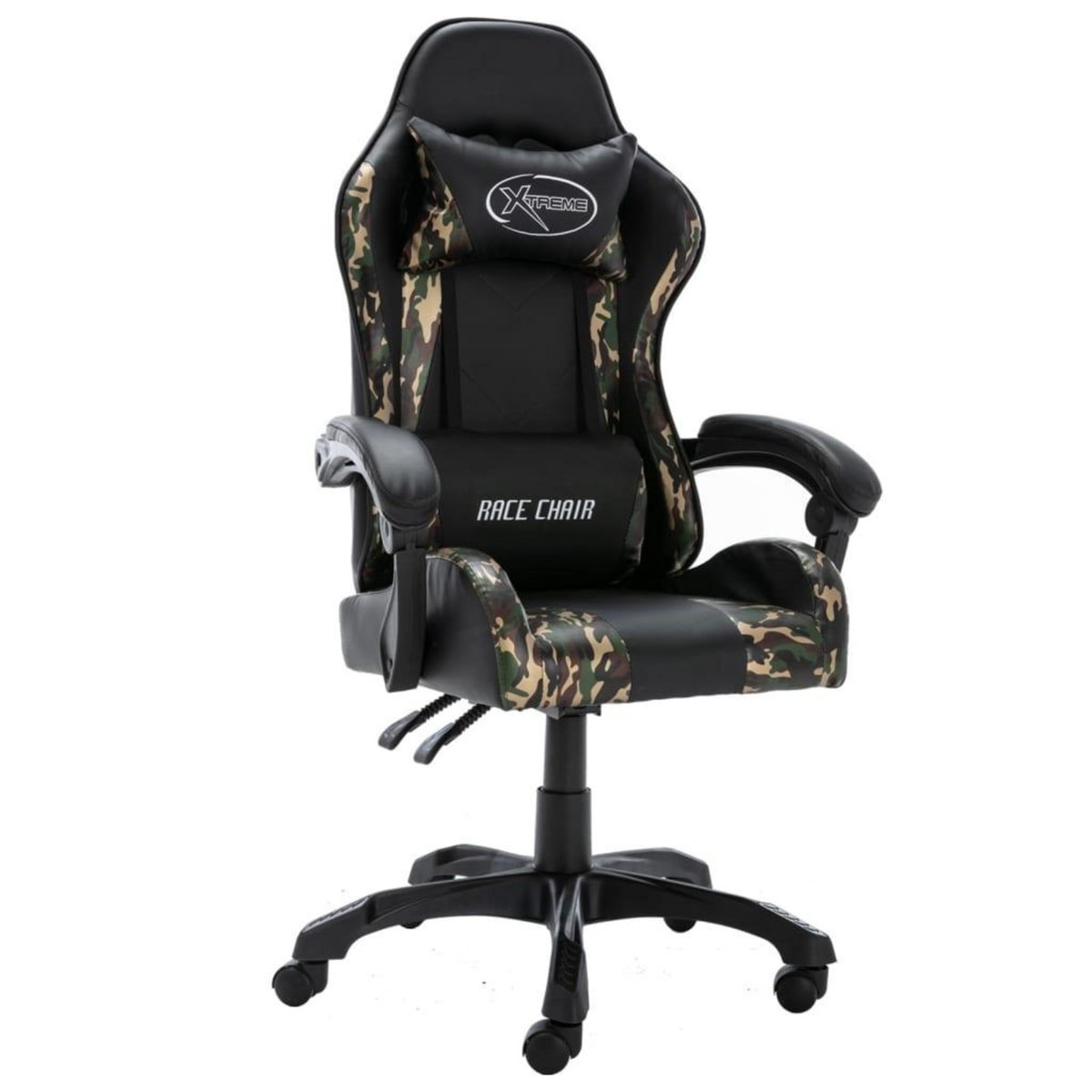 VIDAXL Fauteuil de jeux video Noir et camouflage Similicuir