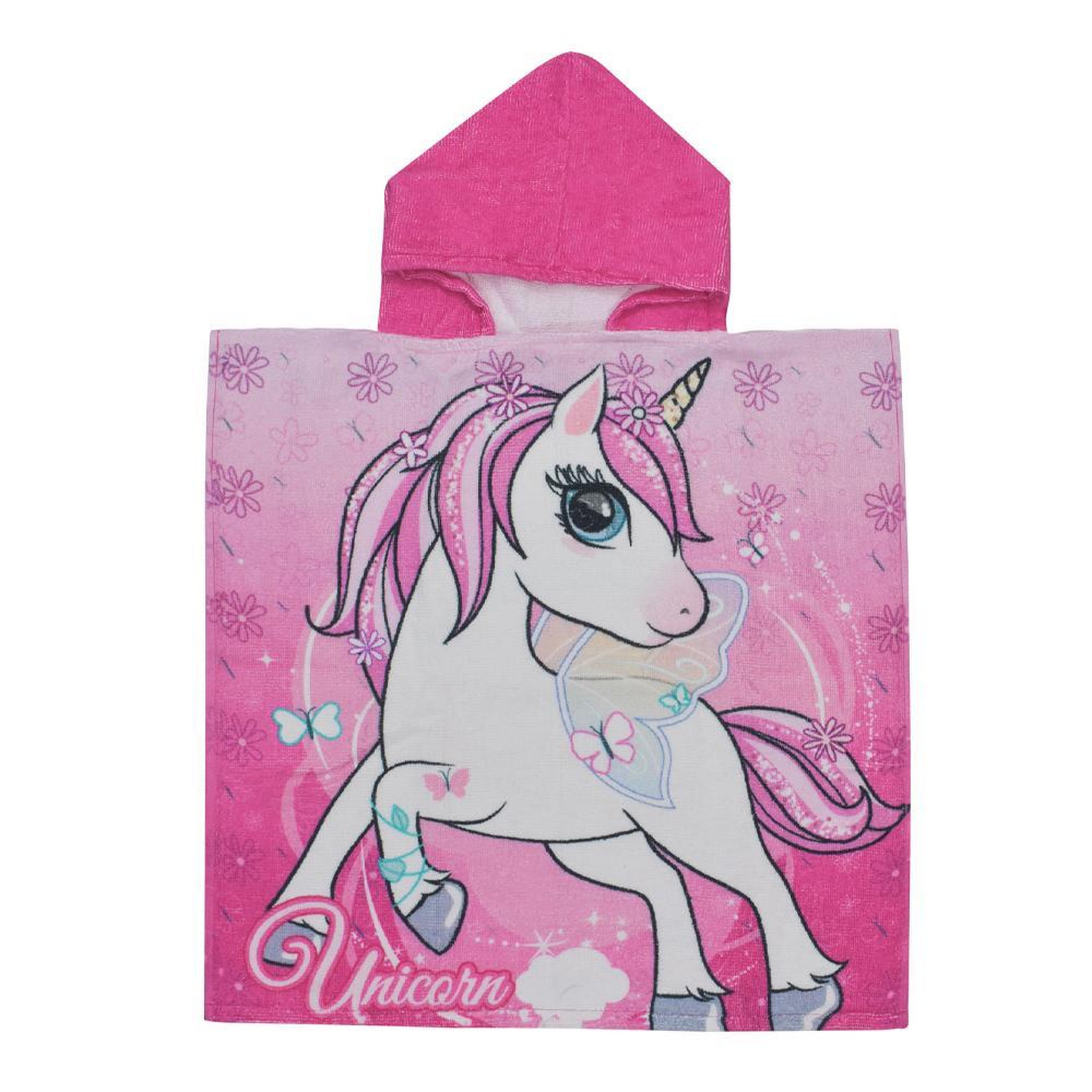 SPORTZONE Poncho Rose Fille Sport Zone Licorne. Coloris disponibles : Rose