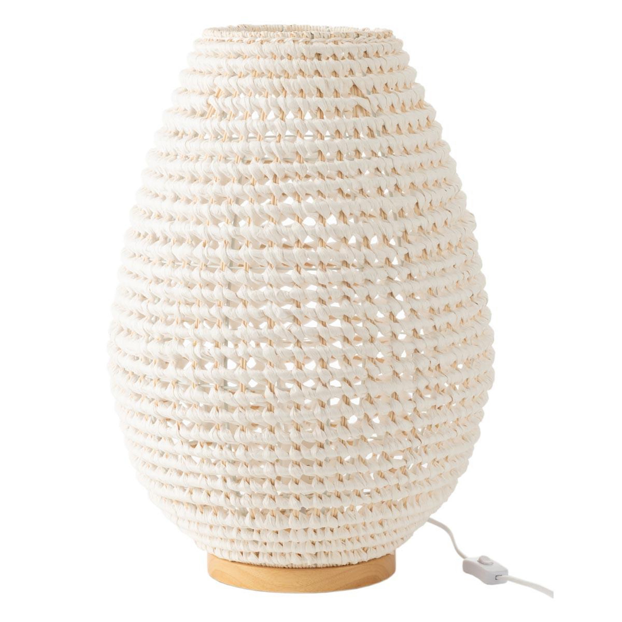 J-LINE Lampe à poser en métal  torsade  54cm blanc