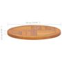 Voir la diapositive 6 : VIDAXL Dessus de table Bois de teck solide Rond 2,5 cm 50 cm