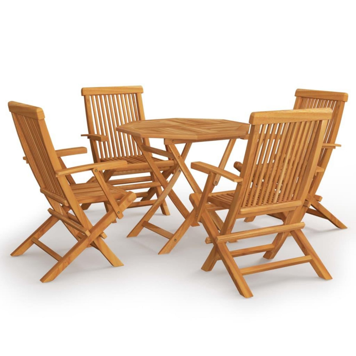 VIDAXL Salon de jardin 5 pcs Bois de teck massif
