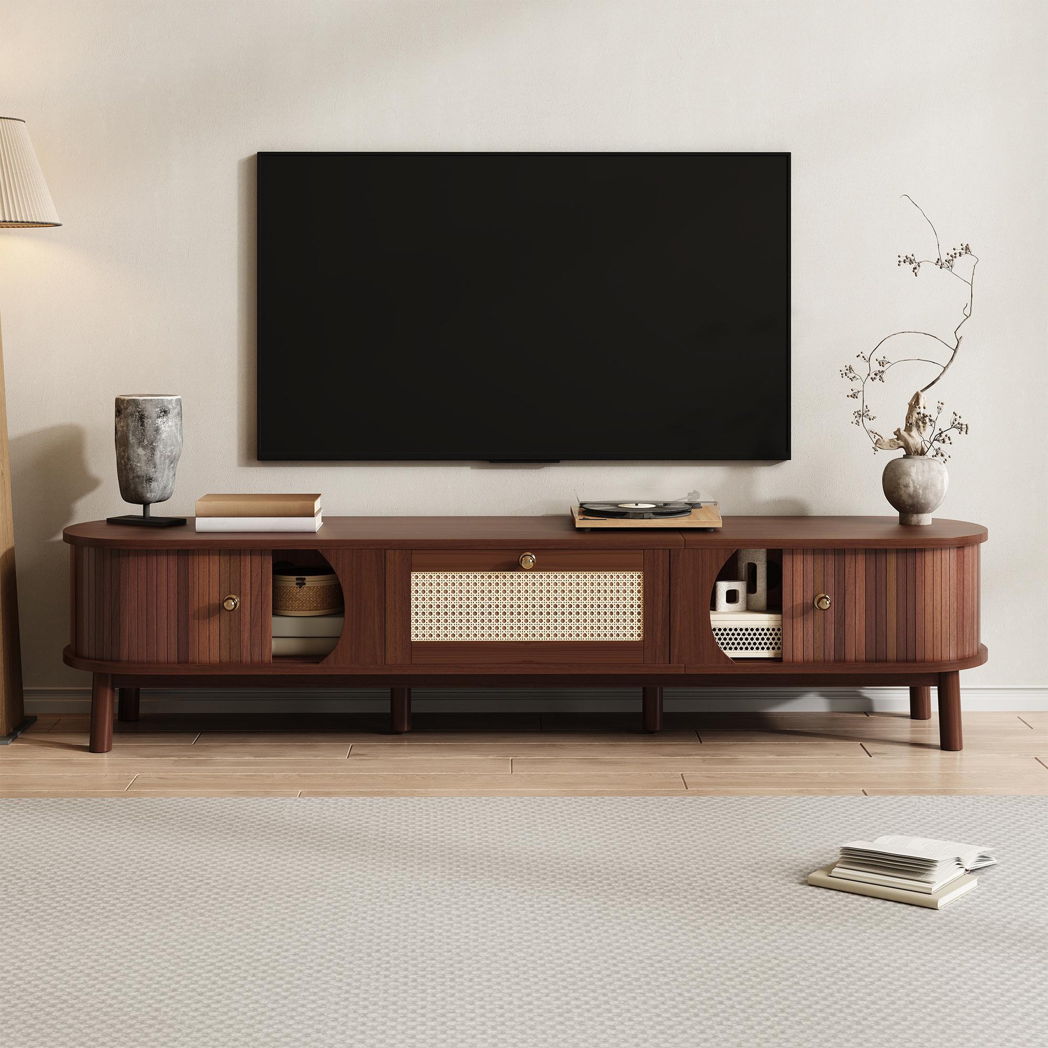Voir la diapositive 2 : MERAX Meuble tv naturel 170 cm panneau de particules