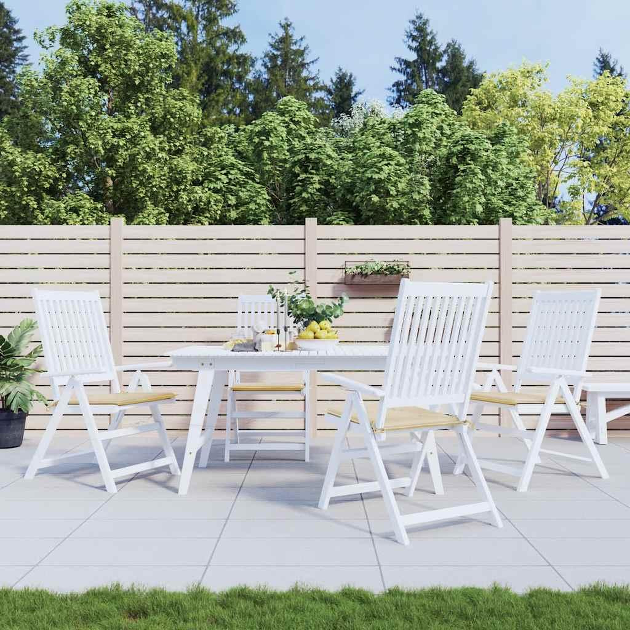 Voir la diapositive 1 : VIDAXL Coussins de chaise jardin lot de 4 beige 50x50x4cm tissu oxford