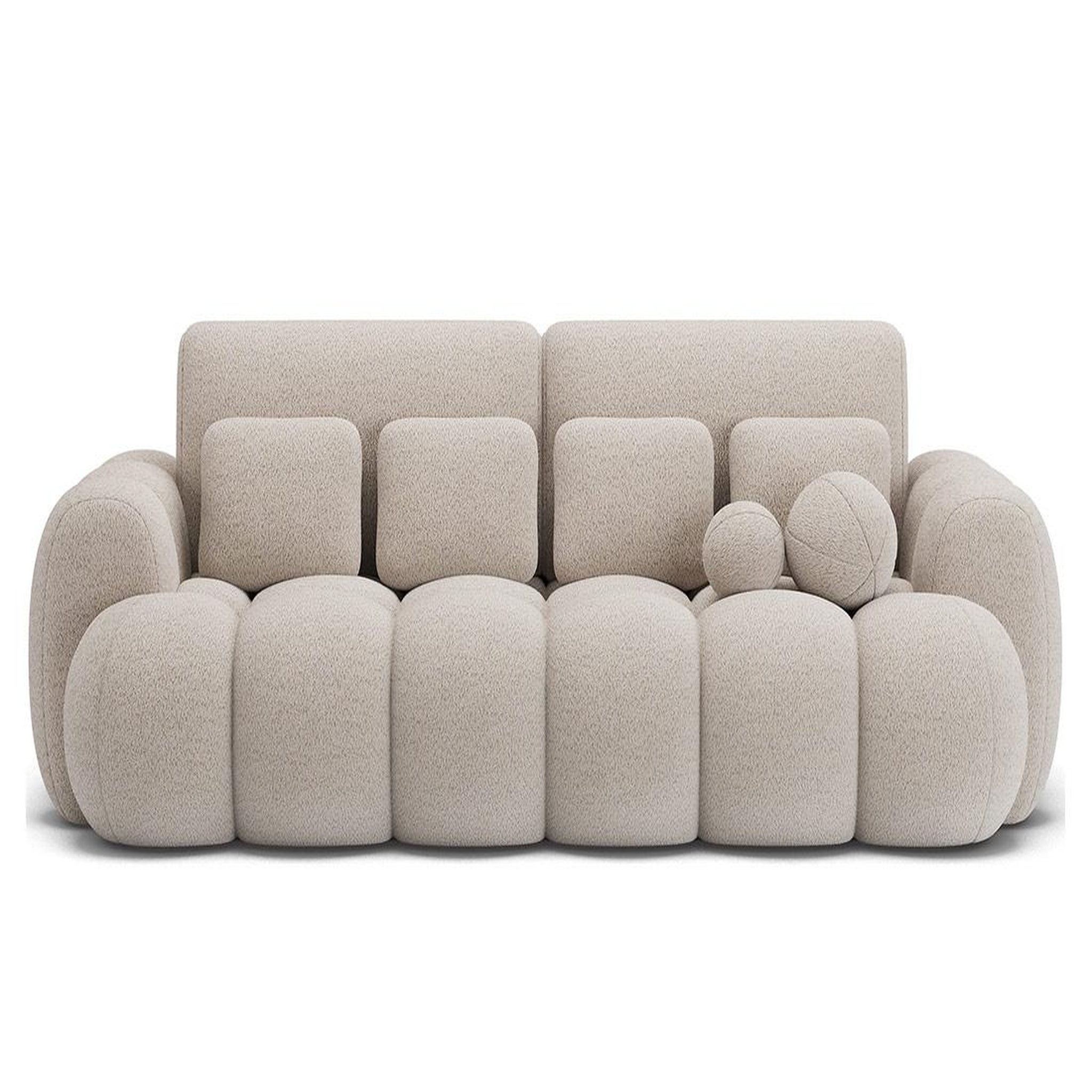 Voir la diapositive 1 : BEST MOBILIER Dorian - canapé droit 3 places convertible avec coffre en tissu bouclette