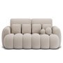 Voir la diapositive 1 : BEST MOBILIER Dorian - canapé droit 3 places convertible avec coffre en tissu bouclette