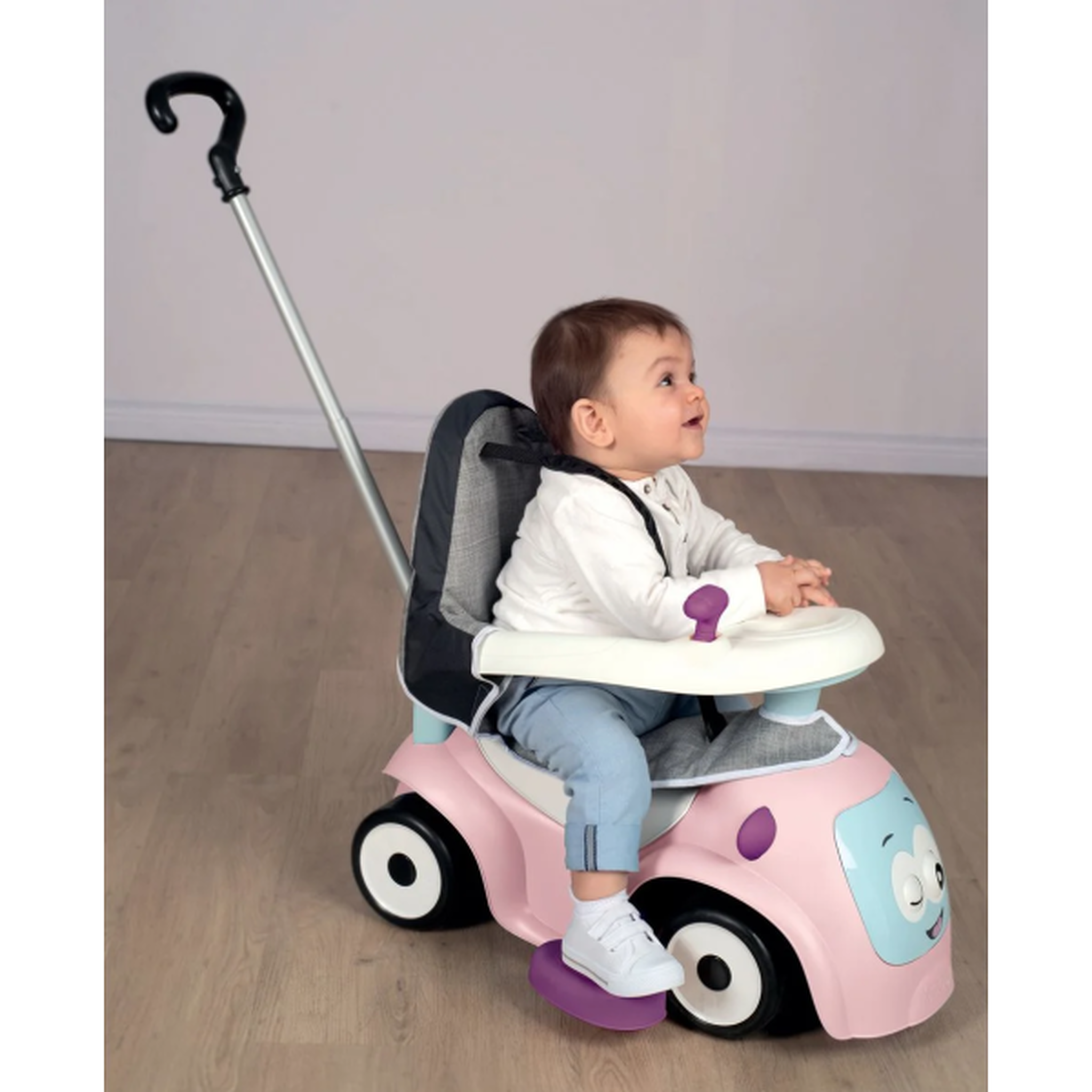 Voir la diapositive 4 : SMOBY Porteur Trotteur Housse de siege pour porteur Maestro - confortable et rembourrée - pour enfant a partir de 6 mois - gris et bleu