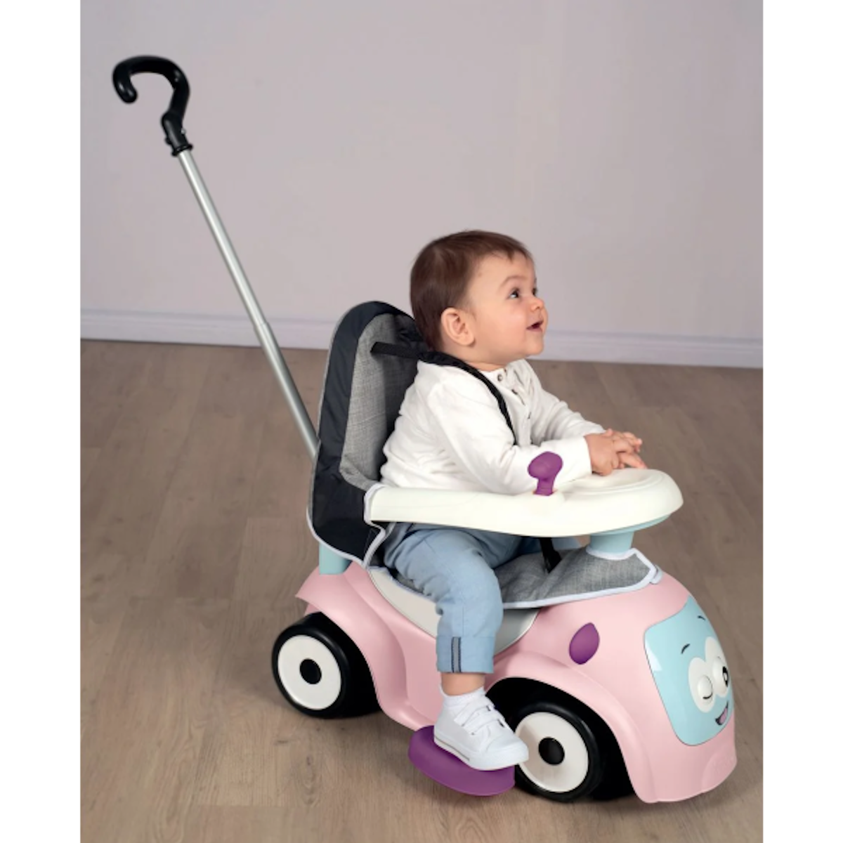 SMOBY Porteur Trotteur Housse de siege pour porteur Maestro - confortable et rembourrée - pour enfant a partir de 6 mois - gris et bleu