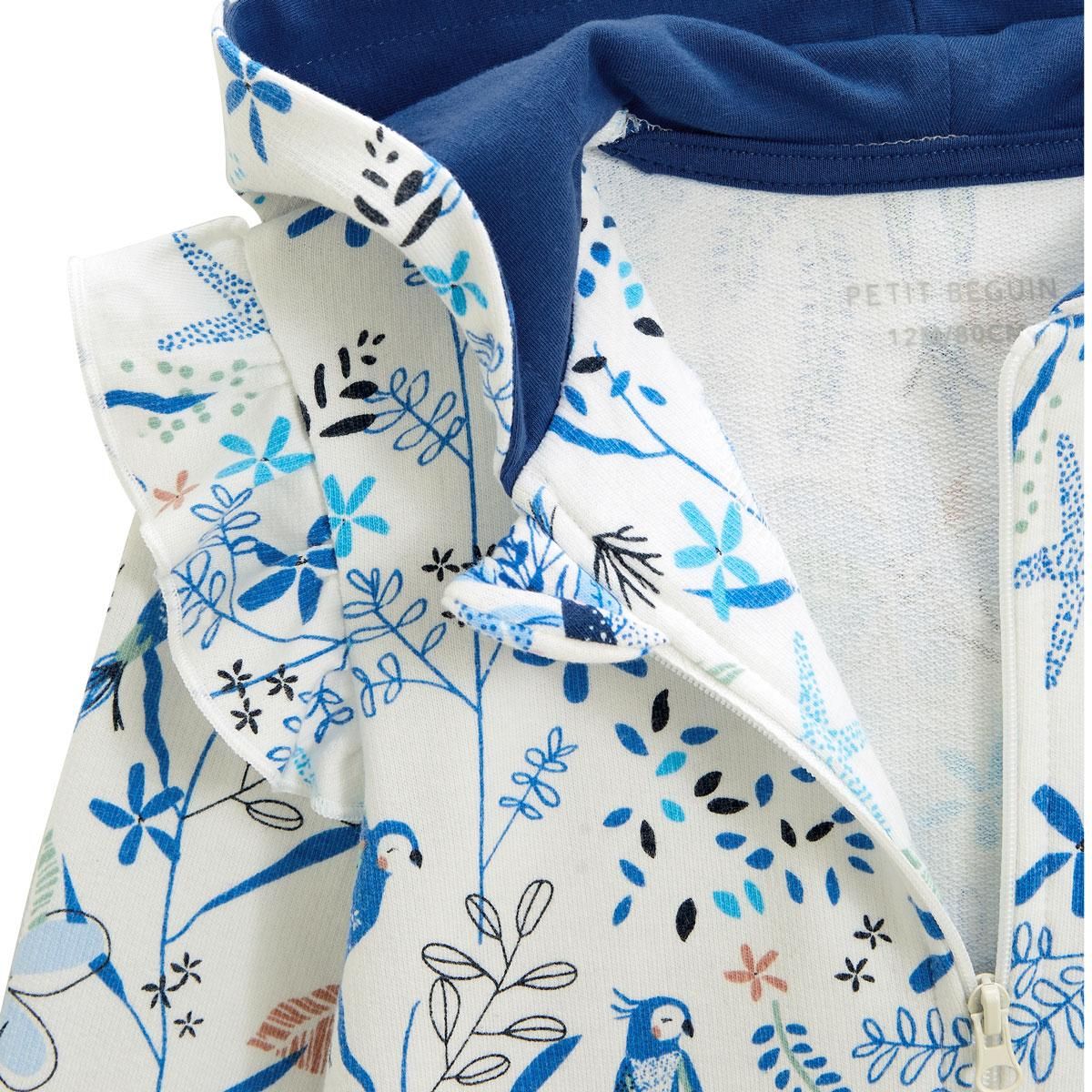 Petit Béguin Sweat à capuche zippé bébé Océan d'amour