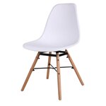 DIVERS Lot de 4 Chaises Jena structure en métal et pied en bois. Coloris disponibles : Blanc, Noir